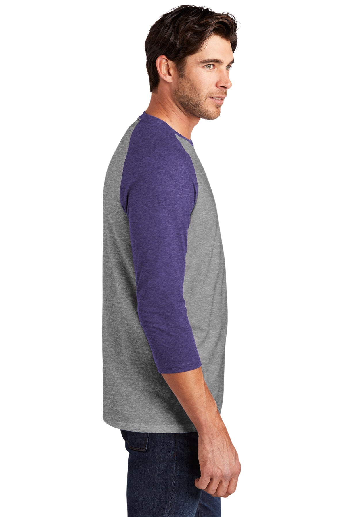 District Made Mens Perfect Tri 3/4-Sleeve Raglan
