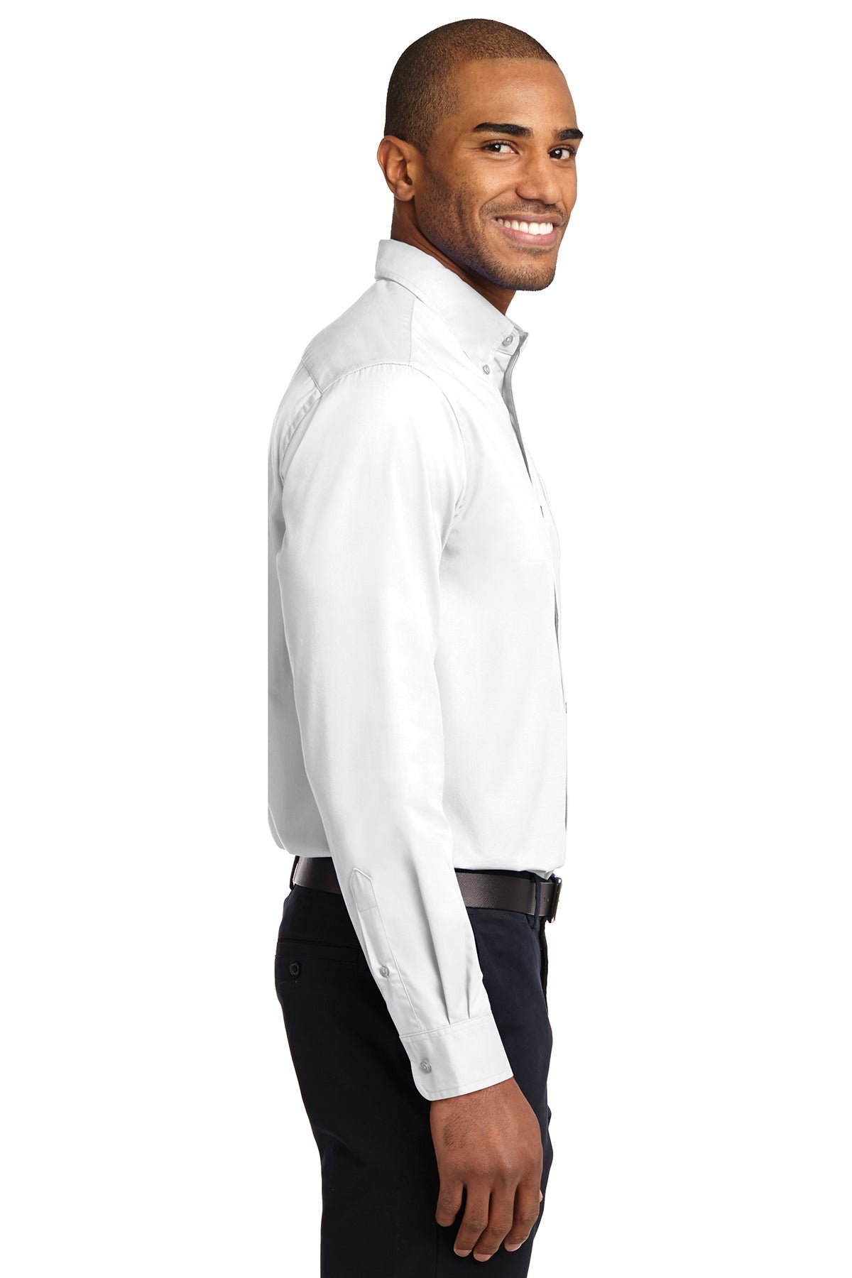 port authority_tls608 _white/ light stone_company_logo_button downs