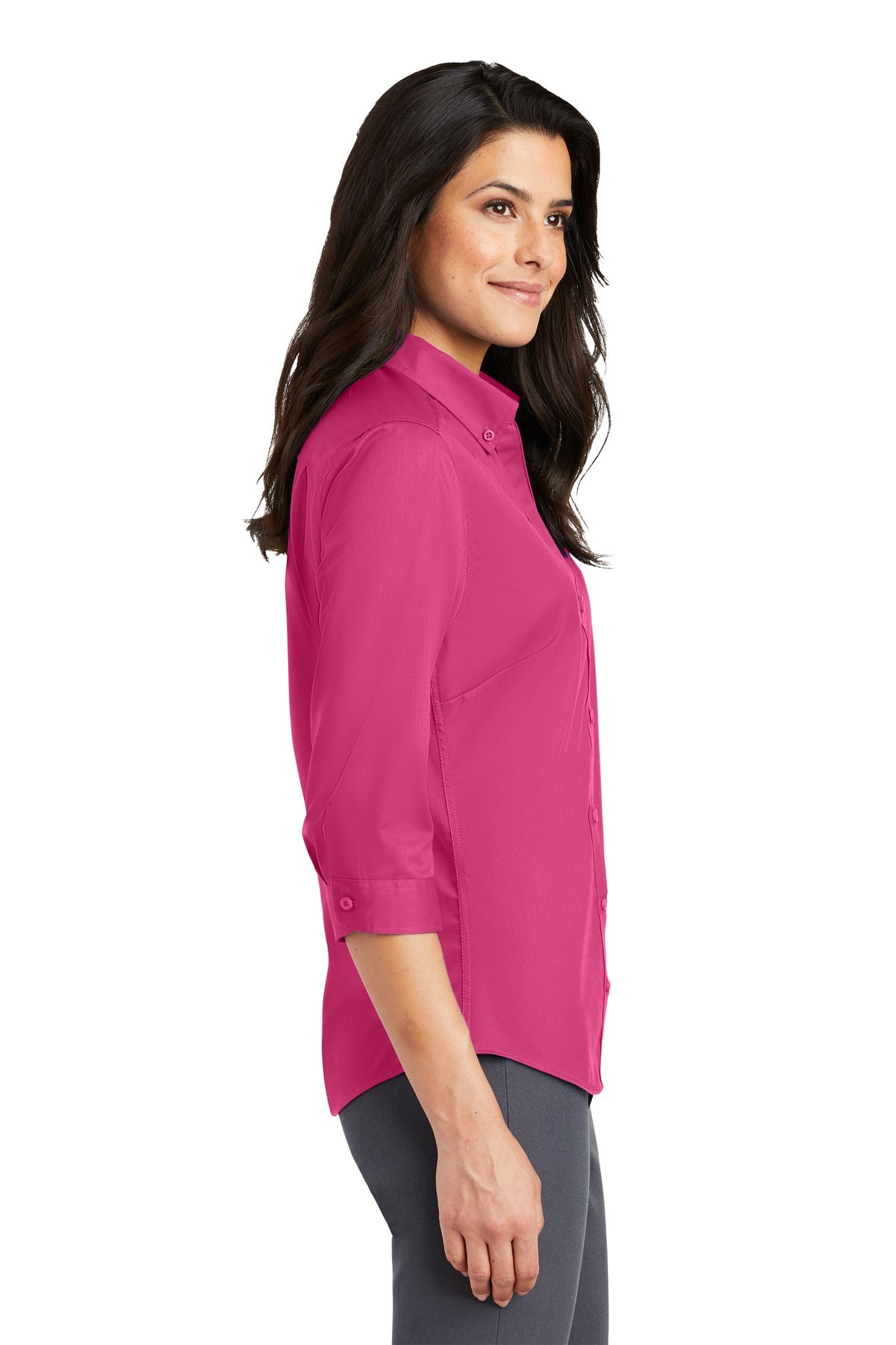 port authority_l665 _pink azalea_company_logo_button downs
