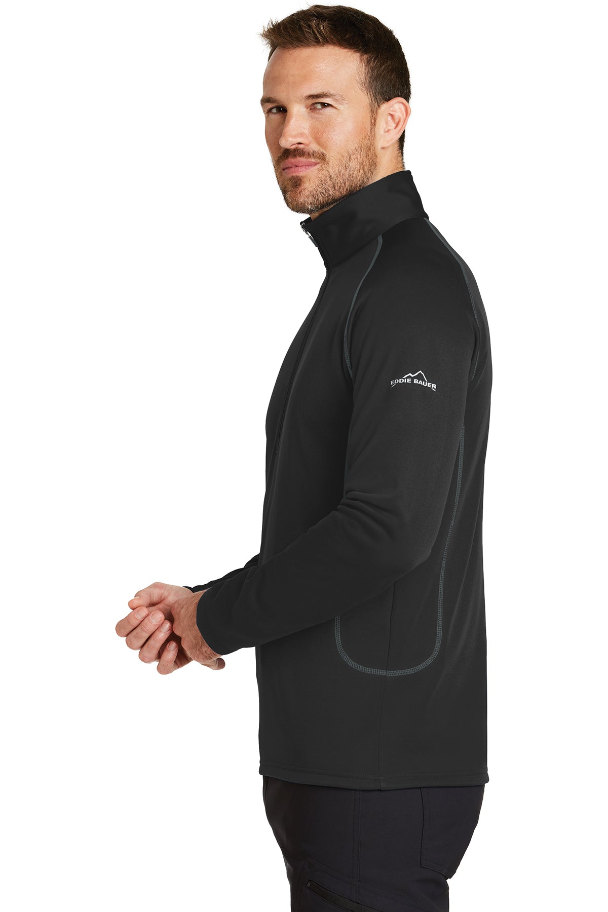 eddie bauer_eb236 _black_company_logo_sweatshirts