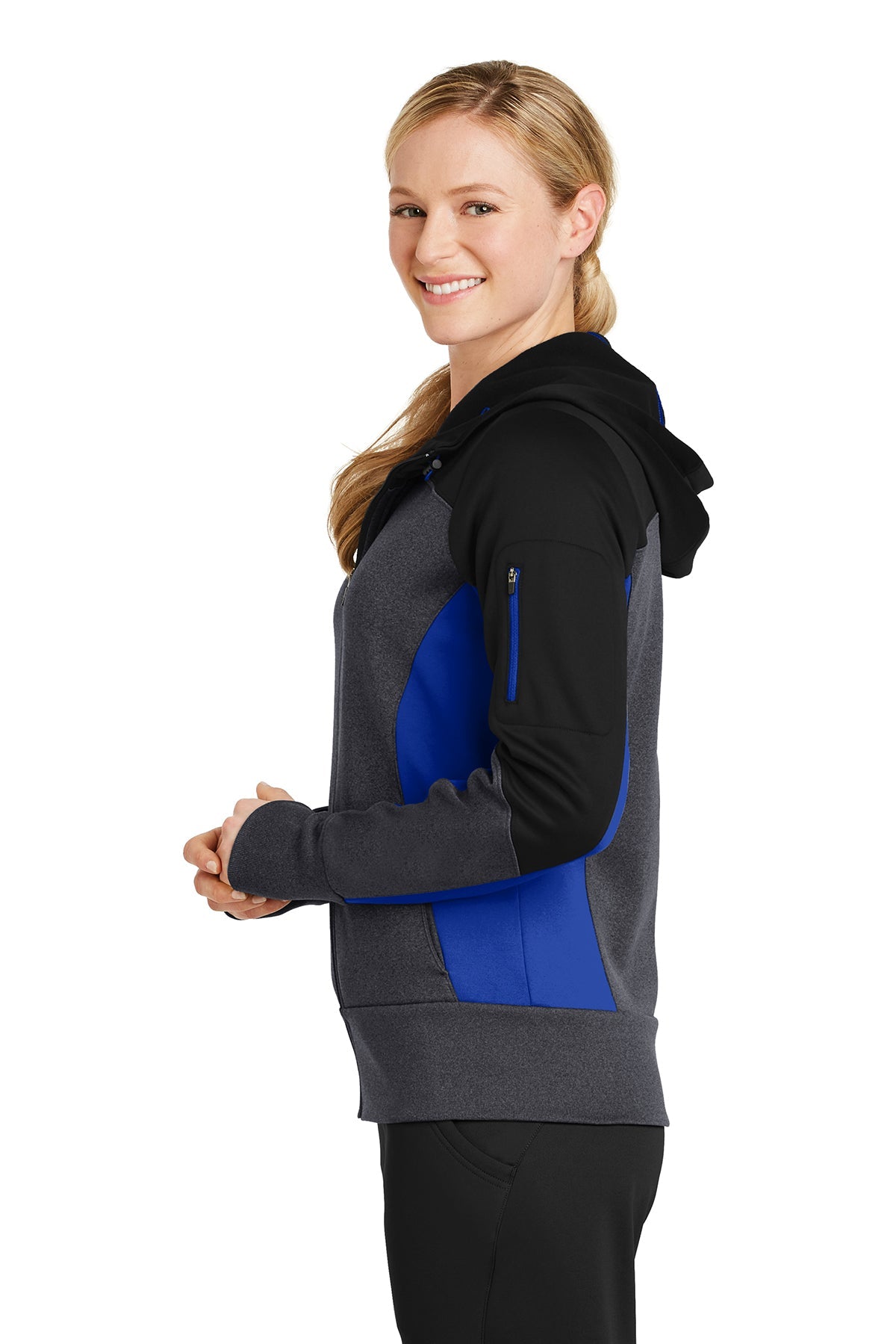 sport-tek_lst245 _black/ graphite heather/ true royal_company_logo_sweatshirts