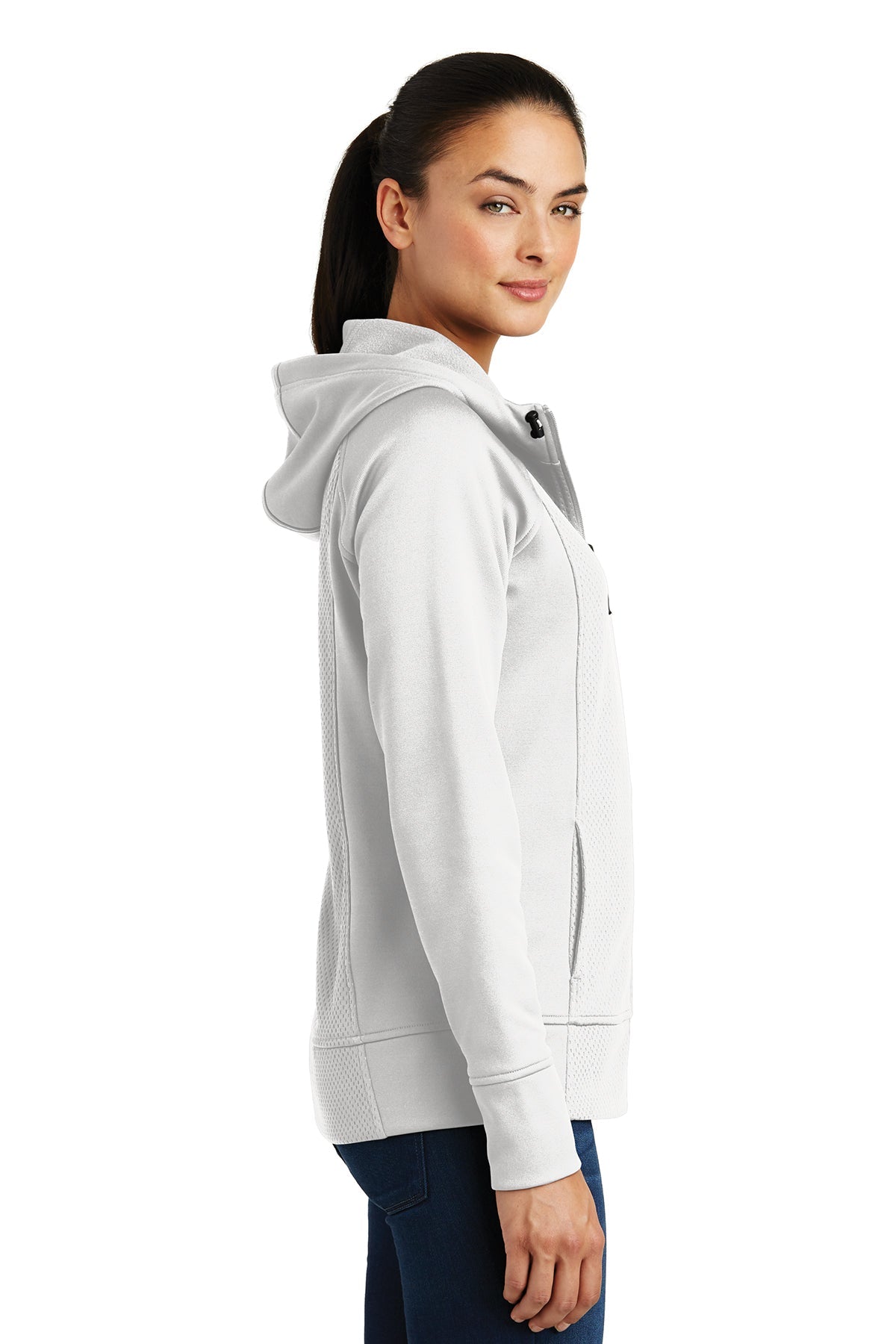 Sport-Tek Ladies Rival Tech Fleece Custom Full-Zip Hooded Jackets, White [Mosaic Animal Emergency and Specialty]
