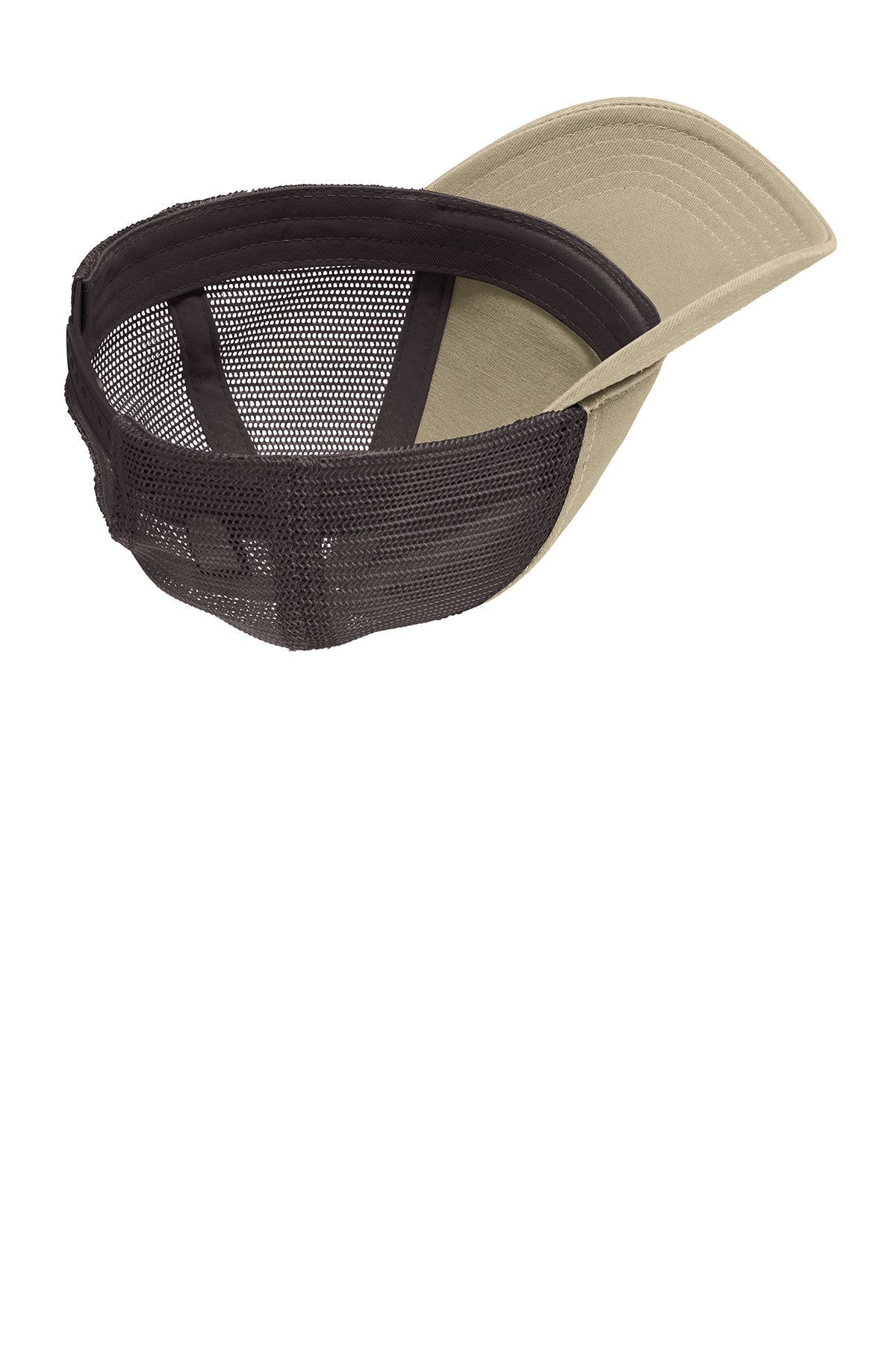 District Super Soft Mesh Back Caps, Khaki/ Chocolate Brown