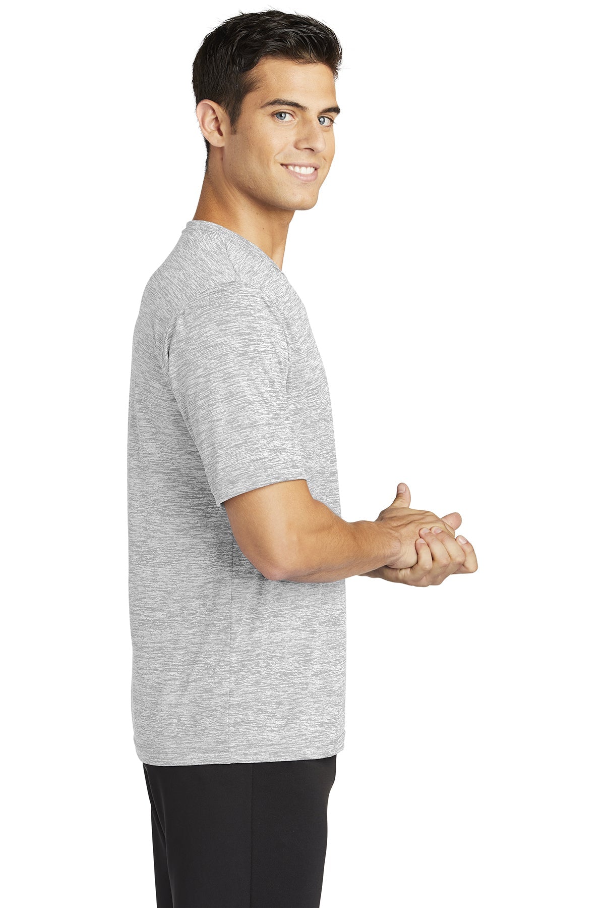 Sport-Tek PosiCharge Branded Electric Heather Tee's, Silver Electric