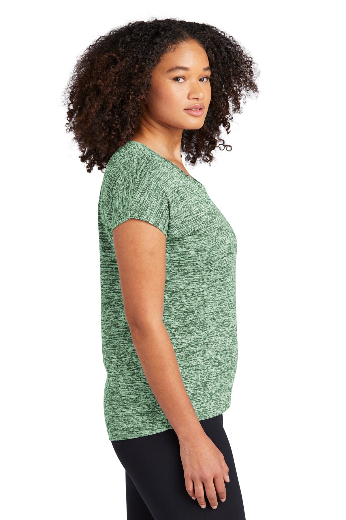 Sport-Tek Ladies PosiCharge Electric Heather Customized Sporty Tee's, Forest Green Electric [AMERILODGE GROUP]
