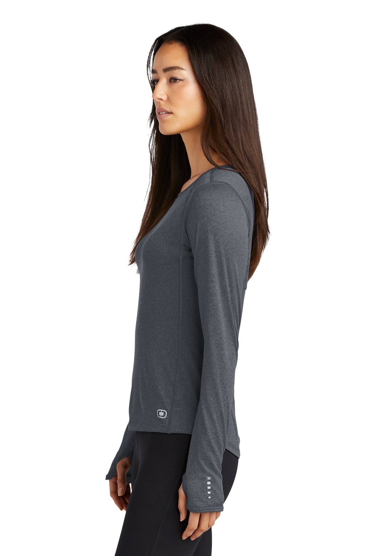 ogio endurance ladies long sleeve pulse crew loe321 gear grey