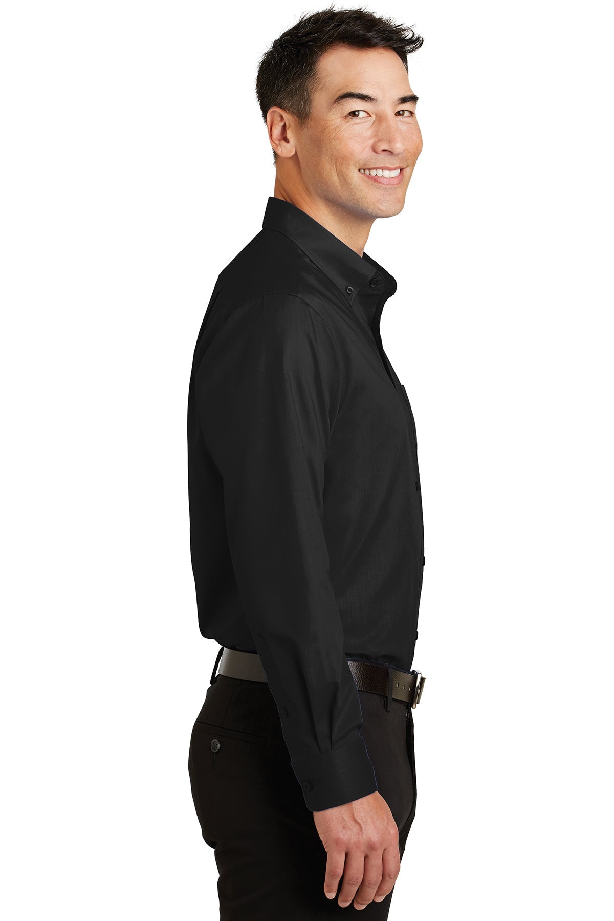 port authority_ts663 _black_company_logo_button downs
