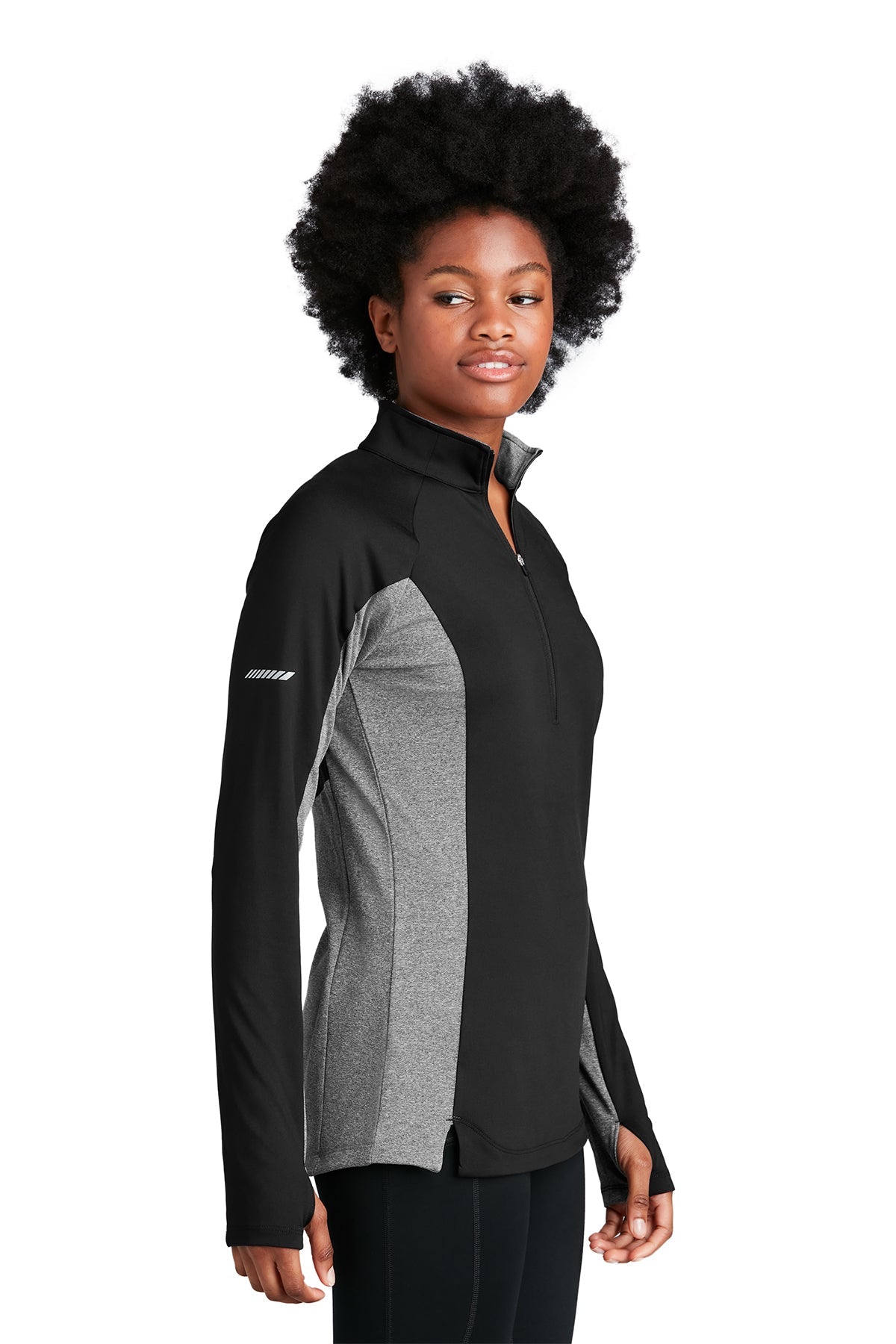 sport-tek_lst854 _black/ charcoal grey heather_company_logo_sweatshirts