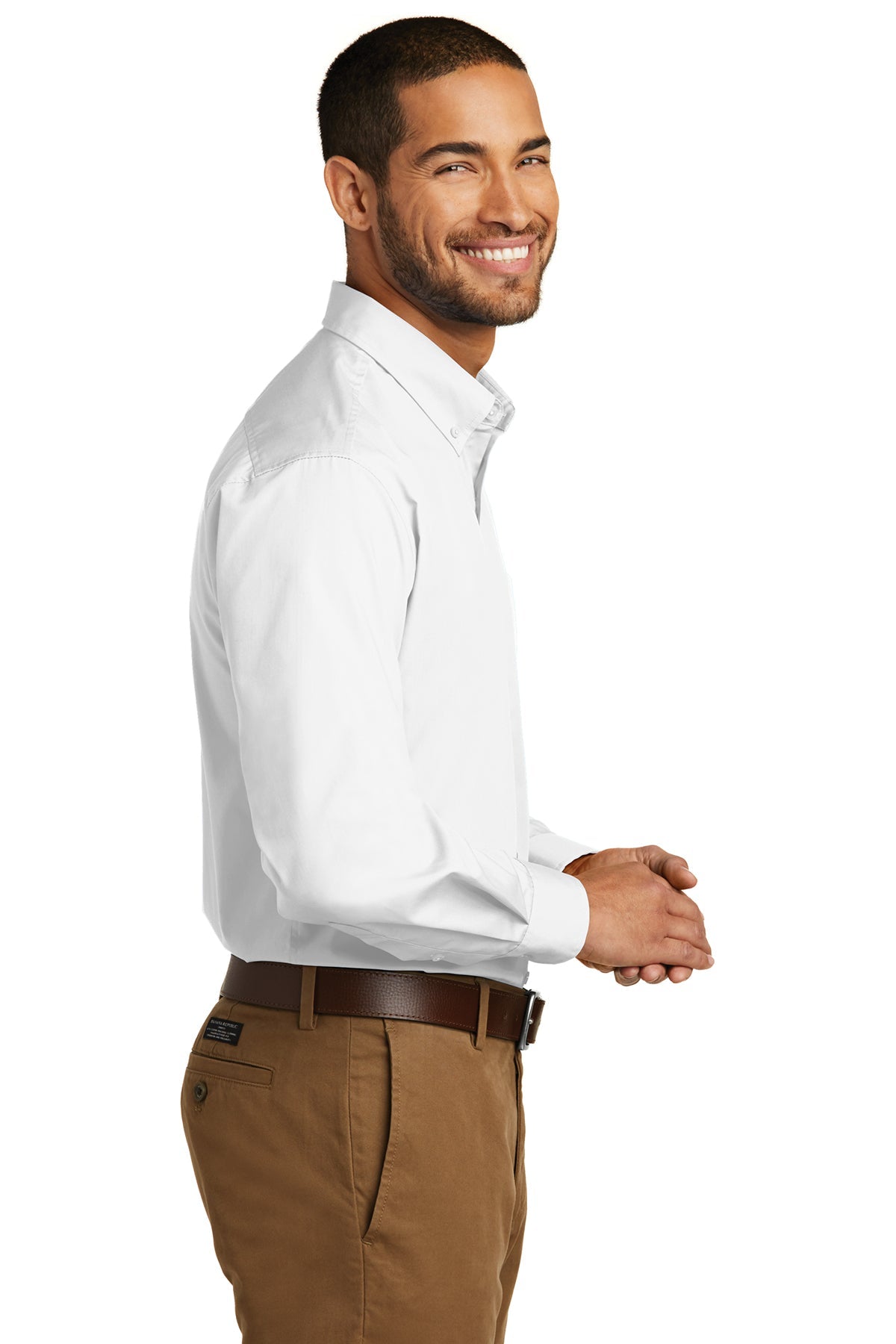Port Authority Tall Carefree Poplin Custom Shirts, White [Adam Equipment]