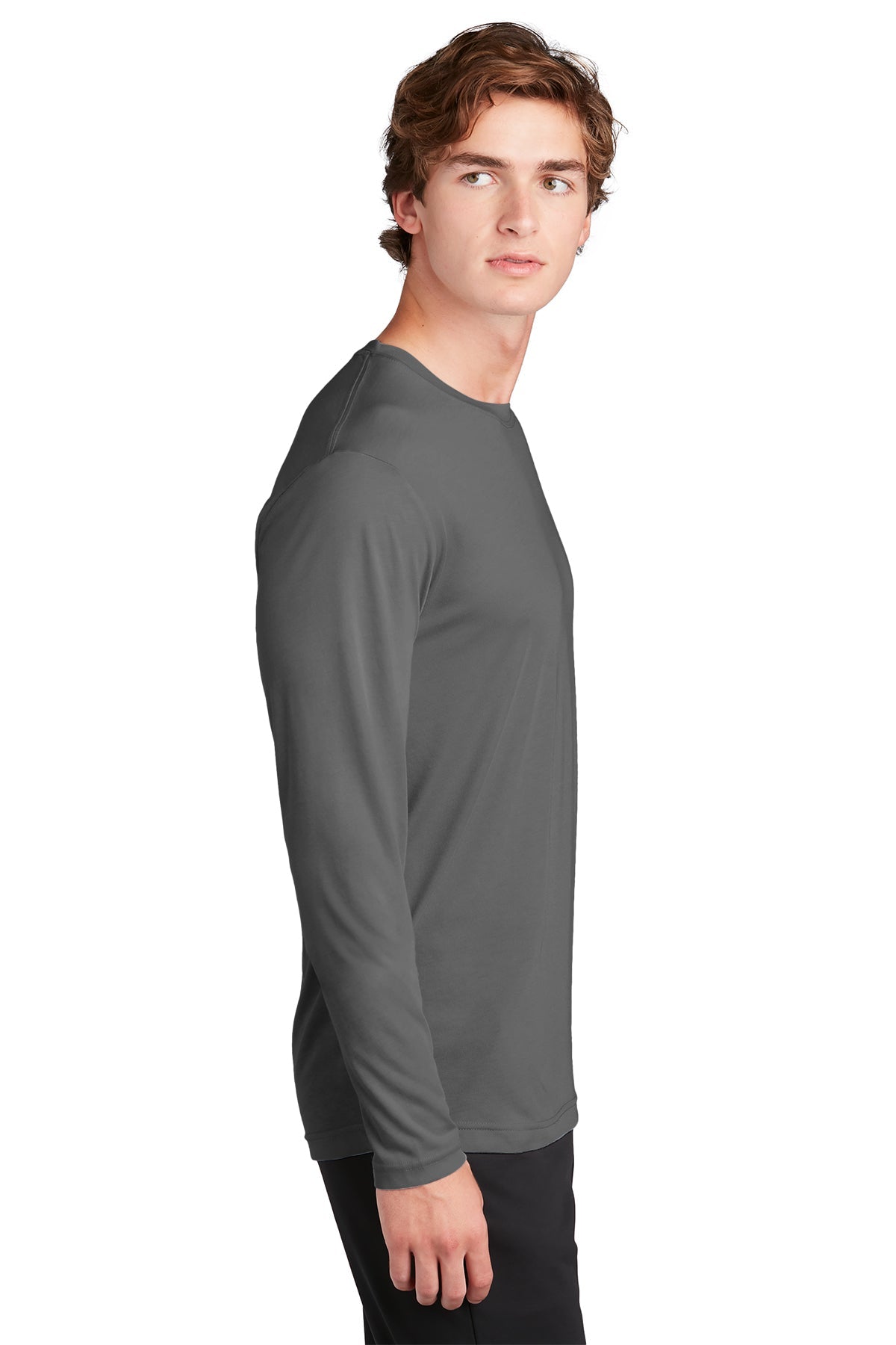 Sport-Tek Long Sleeve PosiCharge Competitor Branded Cotton Touch Tee's, Dark Smoke Grey [Century Sales and Management]