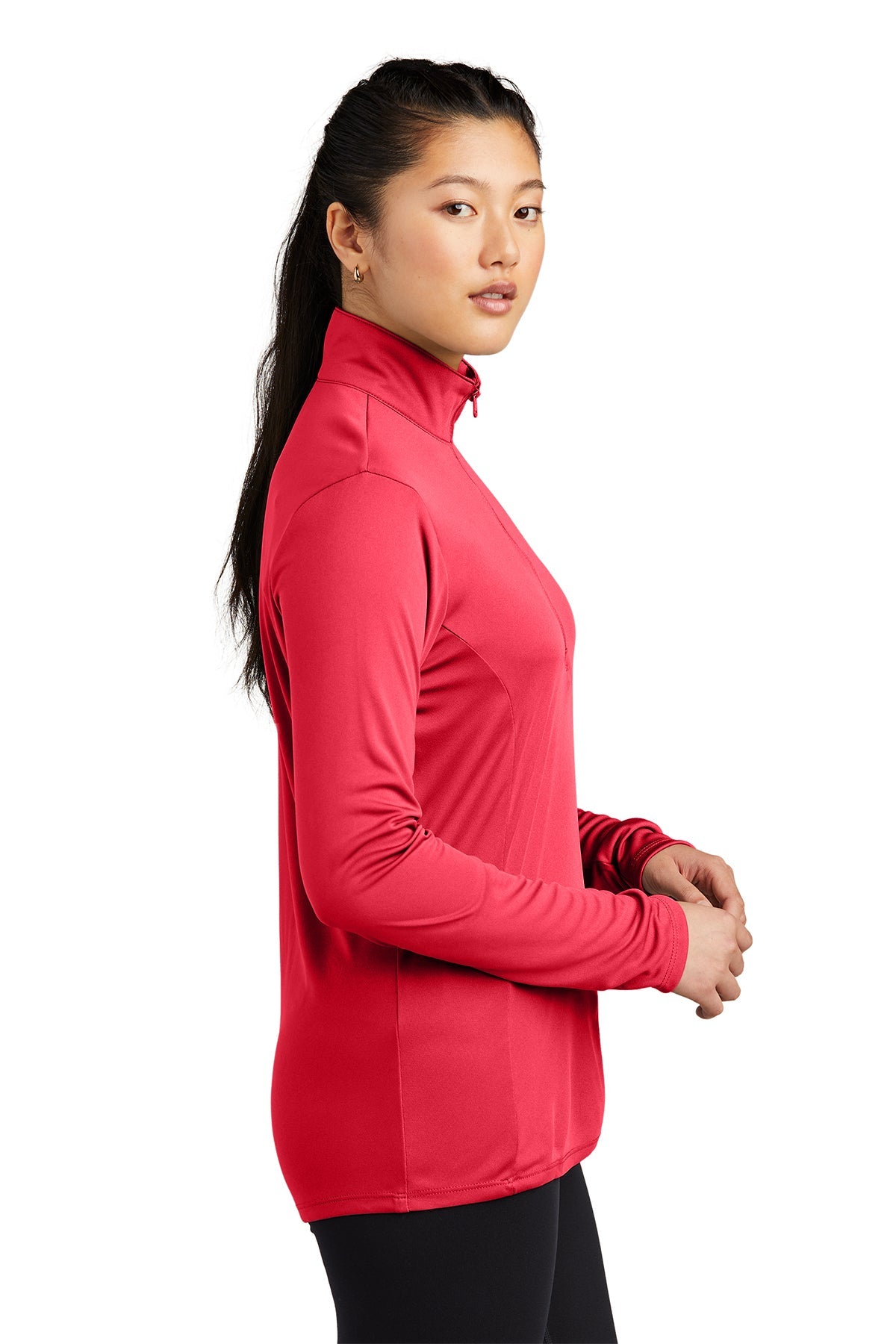 Sport-Tek Ladies PosiCharge Competitor Branded 1/4-Zip Pullovers, True Red [ERES]