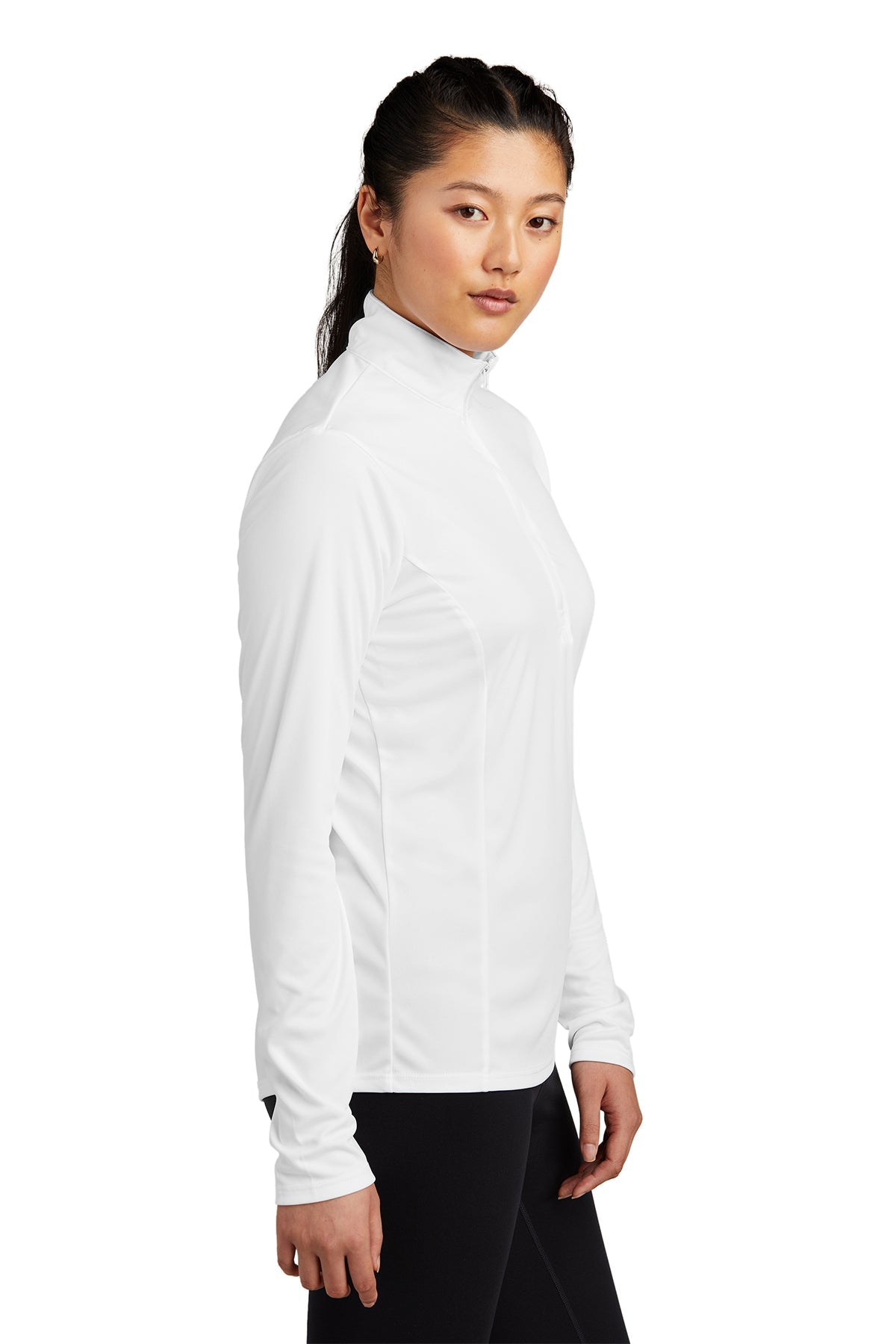 Sport-Tek Ladies PosiCharge Competitor Branded 1/4-Zip Pullovers, White [ERES]