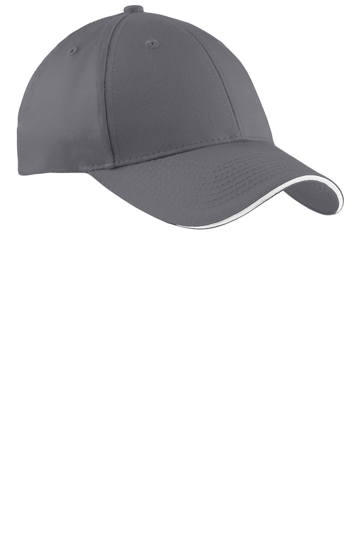 Port Authority Sandwich Bill Custom Caps, Charcoal/ White