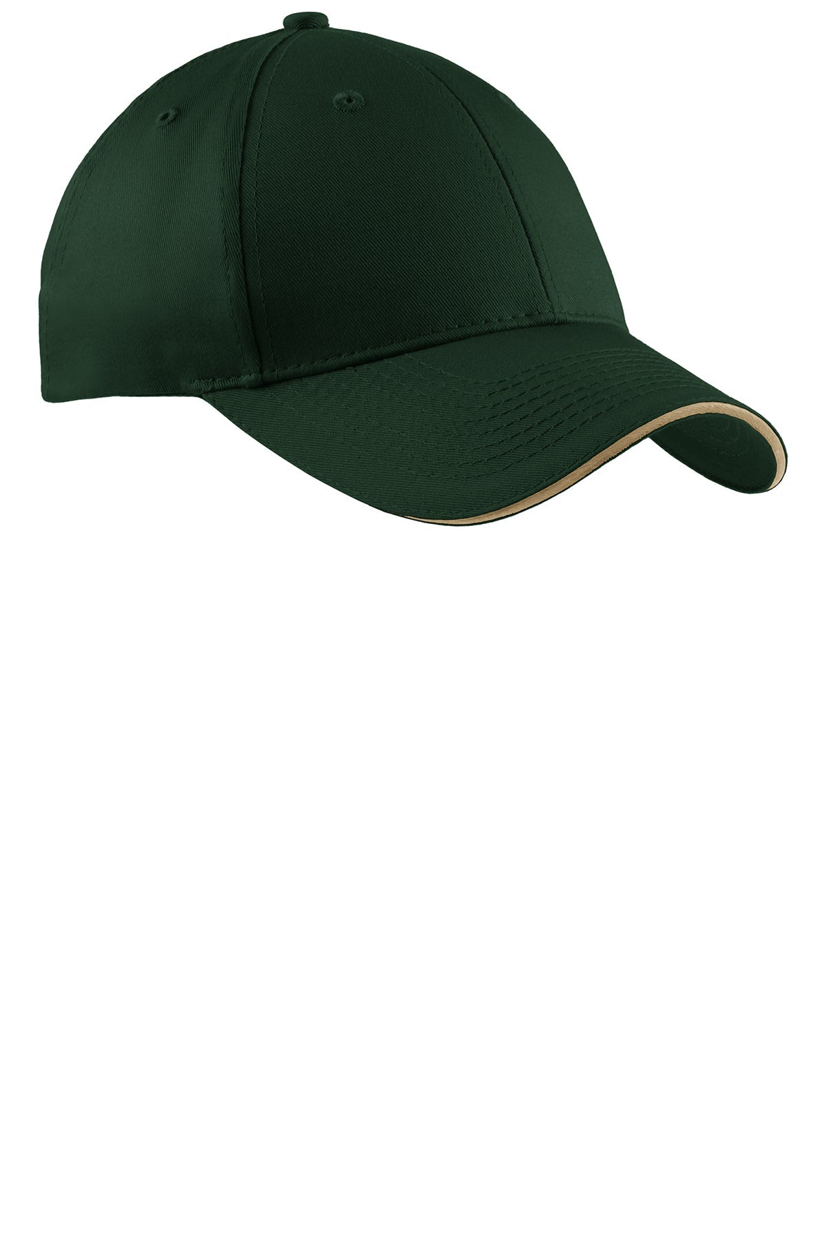 Port Authority Sandwich Bill Custom Caps, Hunter/Khaki