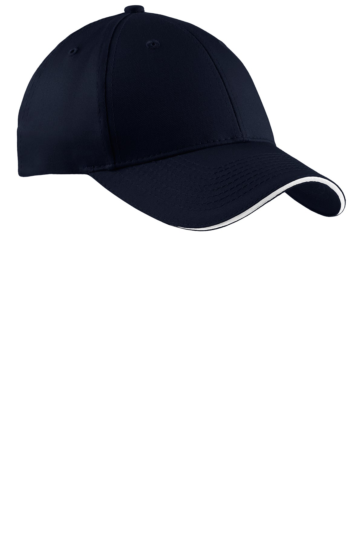 Port Authority Sandwich Bill Branded Caps, Navy/White