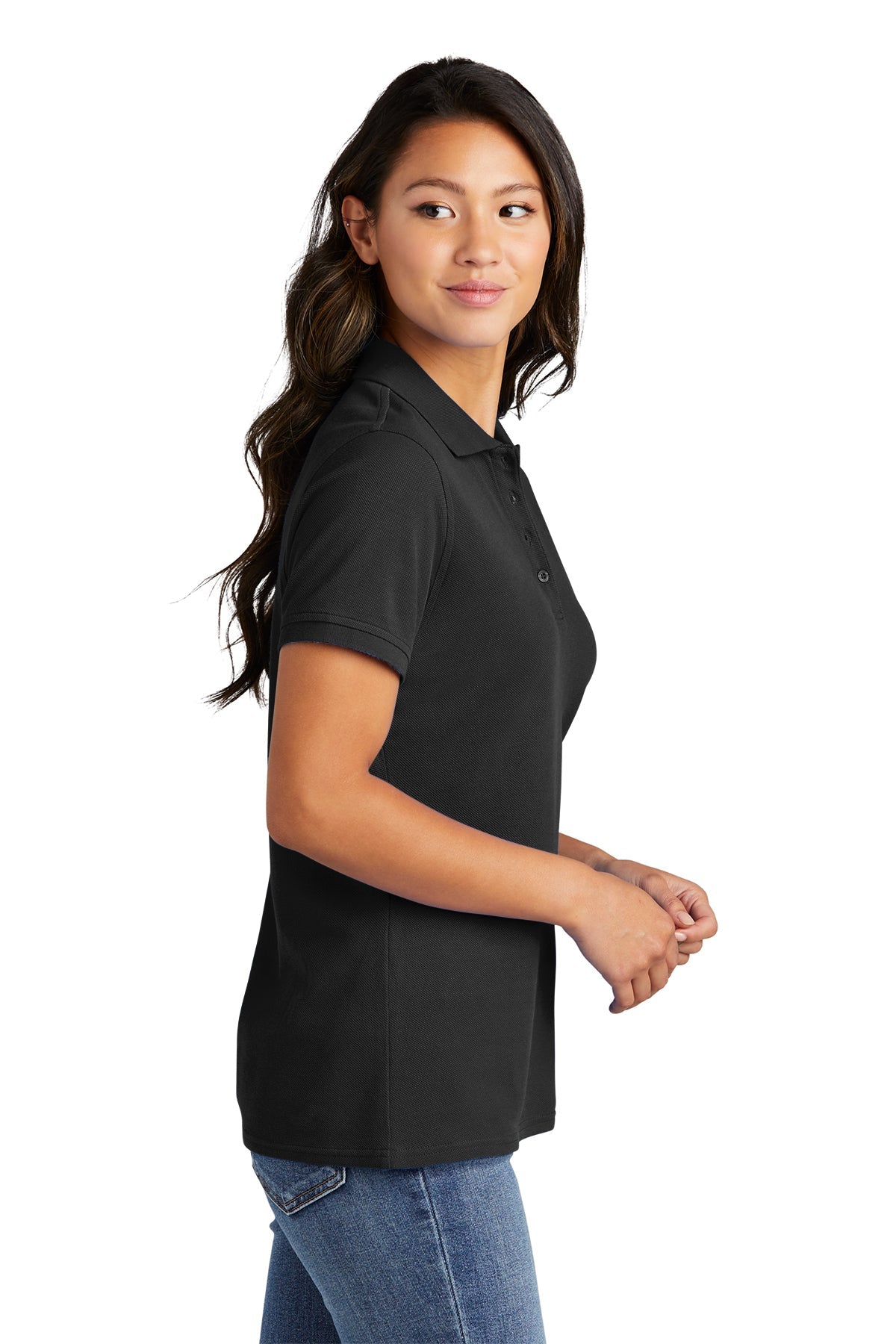 Port & Company Ladies Ring Spun Customized Polos, Jet Black [Adam Equipment]