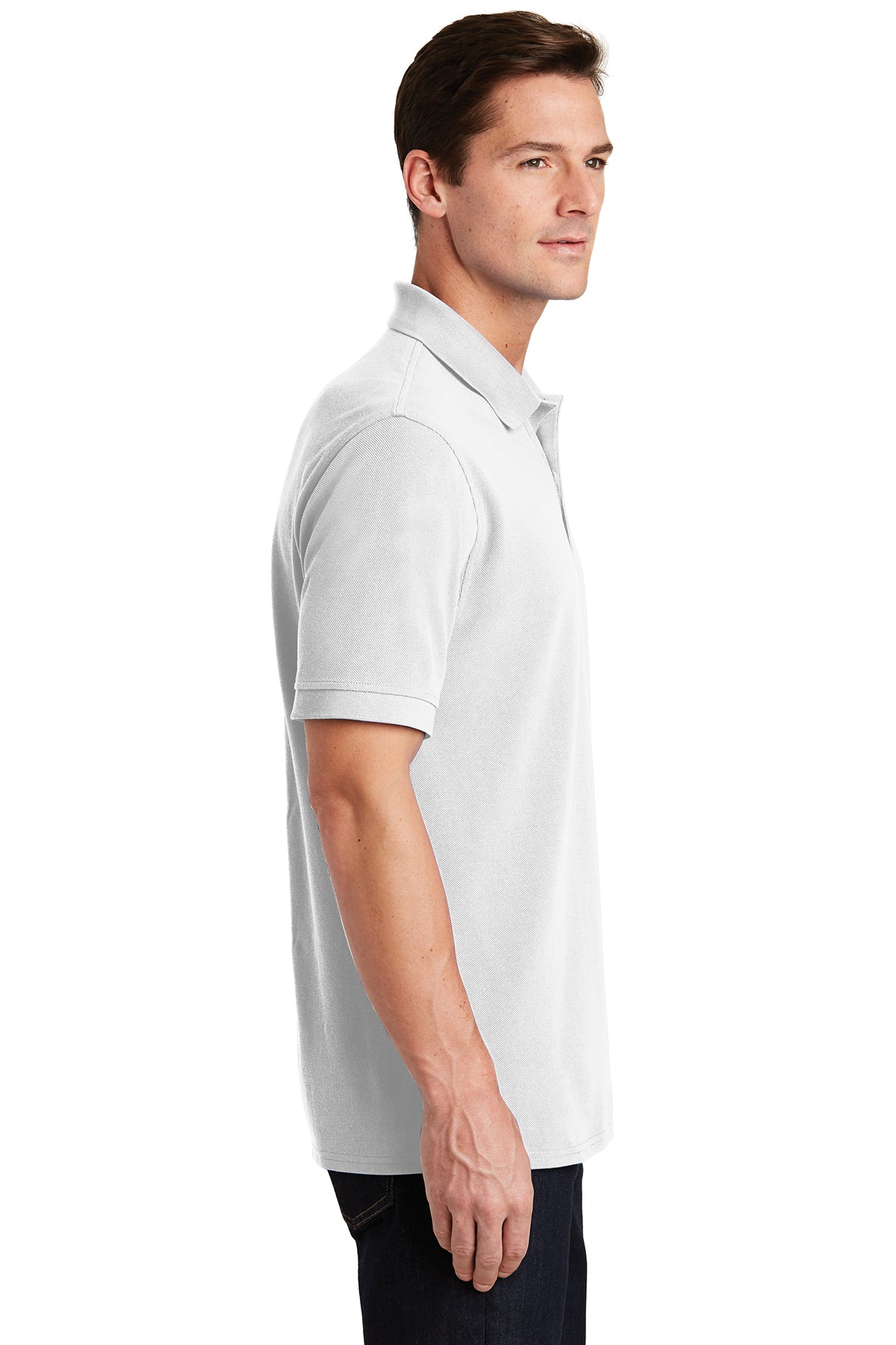 Port & Company Ring Spun Customized Polos, White [Adam Equipment]