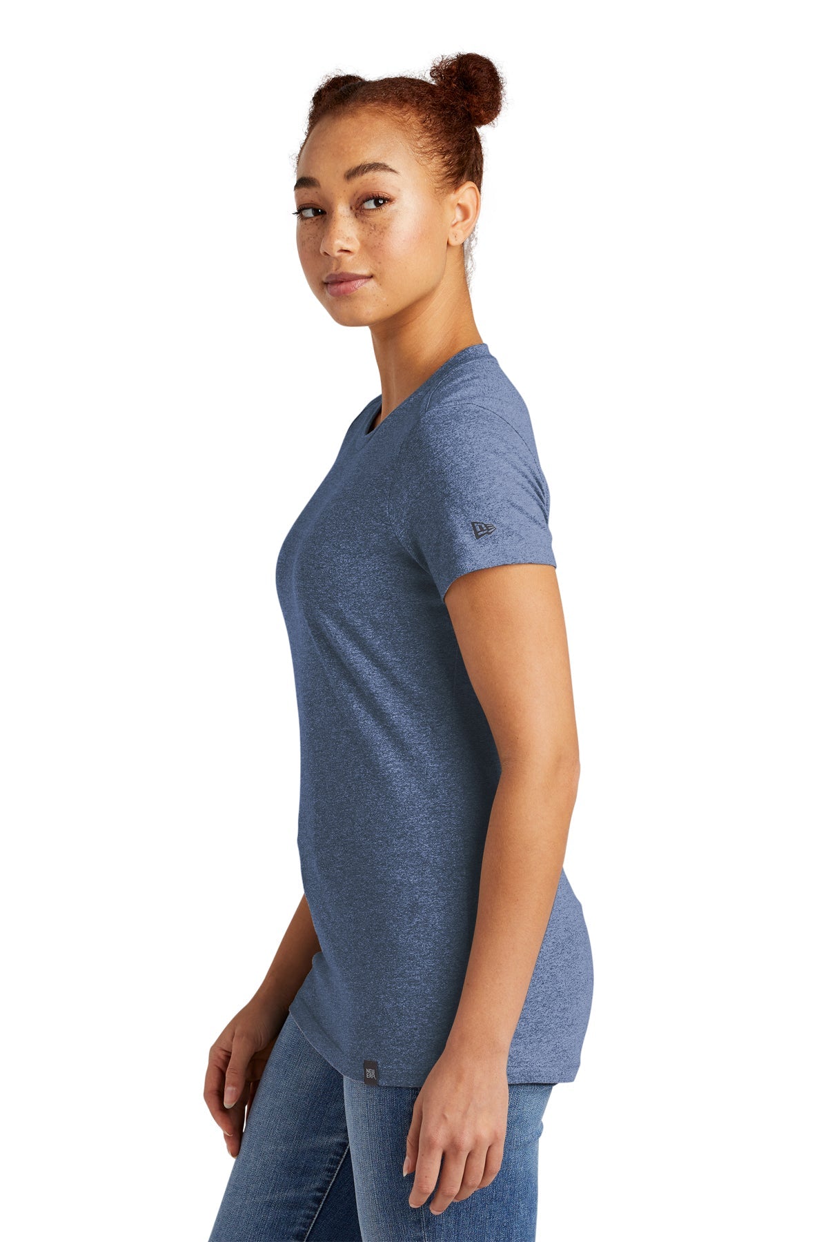 New Era Ladies Heritage Blend Custom Printed Tee's, Dark Royal Twist