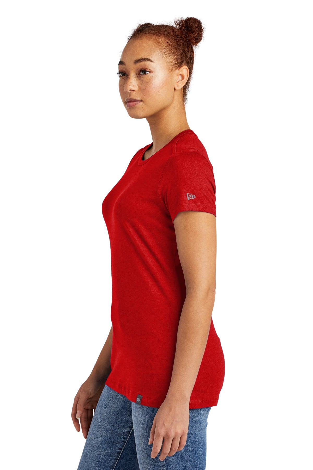 New Era Ladies Heritage Blend Custom Printed Tee's, Scarlet