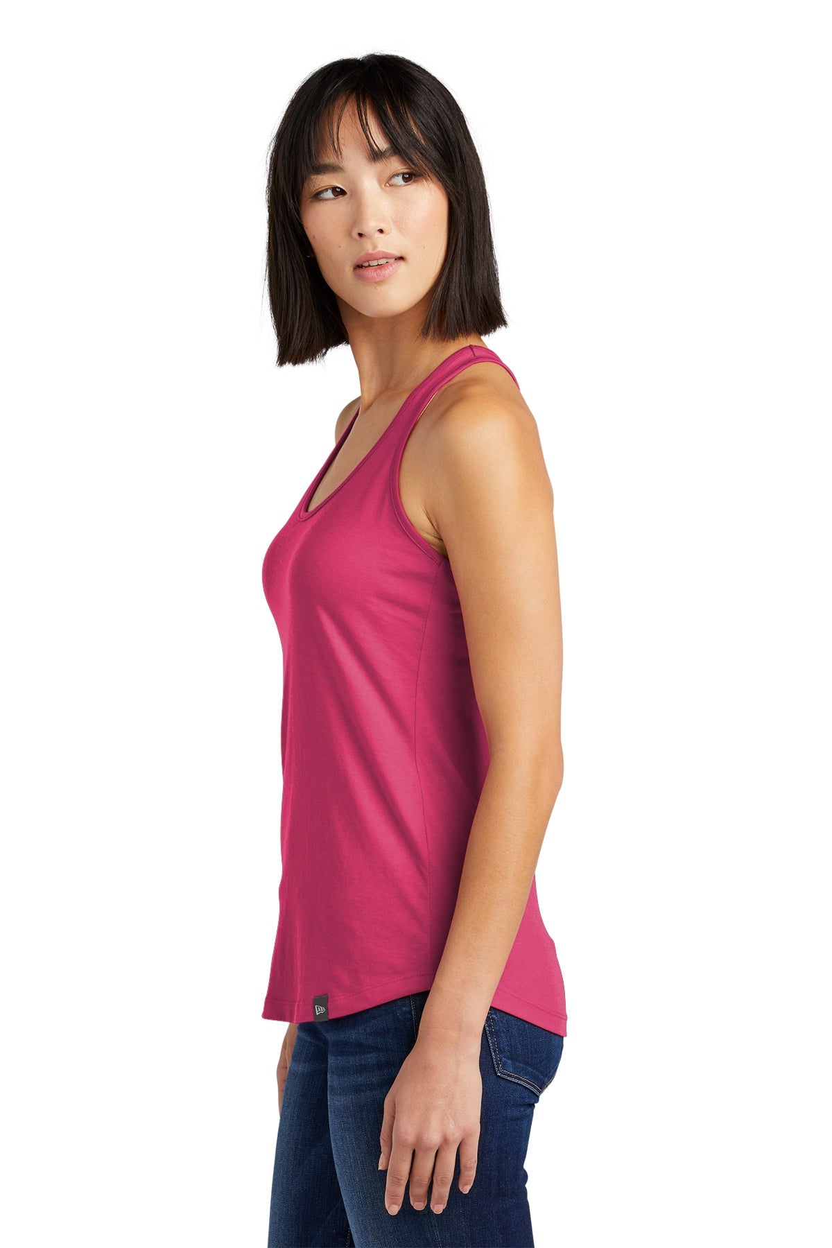 New Era Ladies Heritage Racerback Printed Tanks, Deep Pink