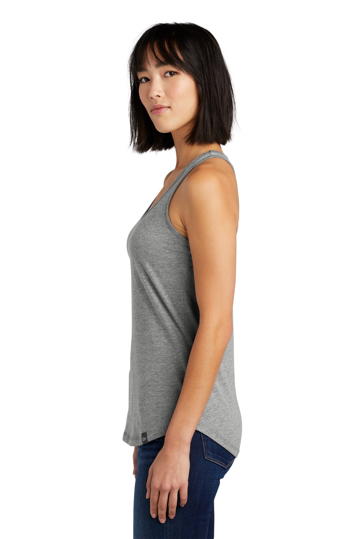 New Era Ladies Heritage Racerback Printed Tanks, Shadow Grey Heather [Gershman Mortgage]