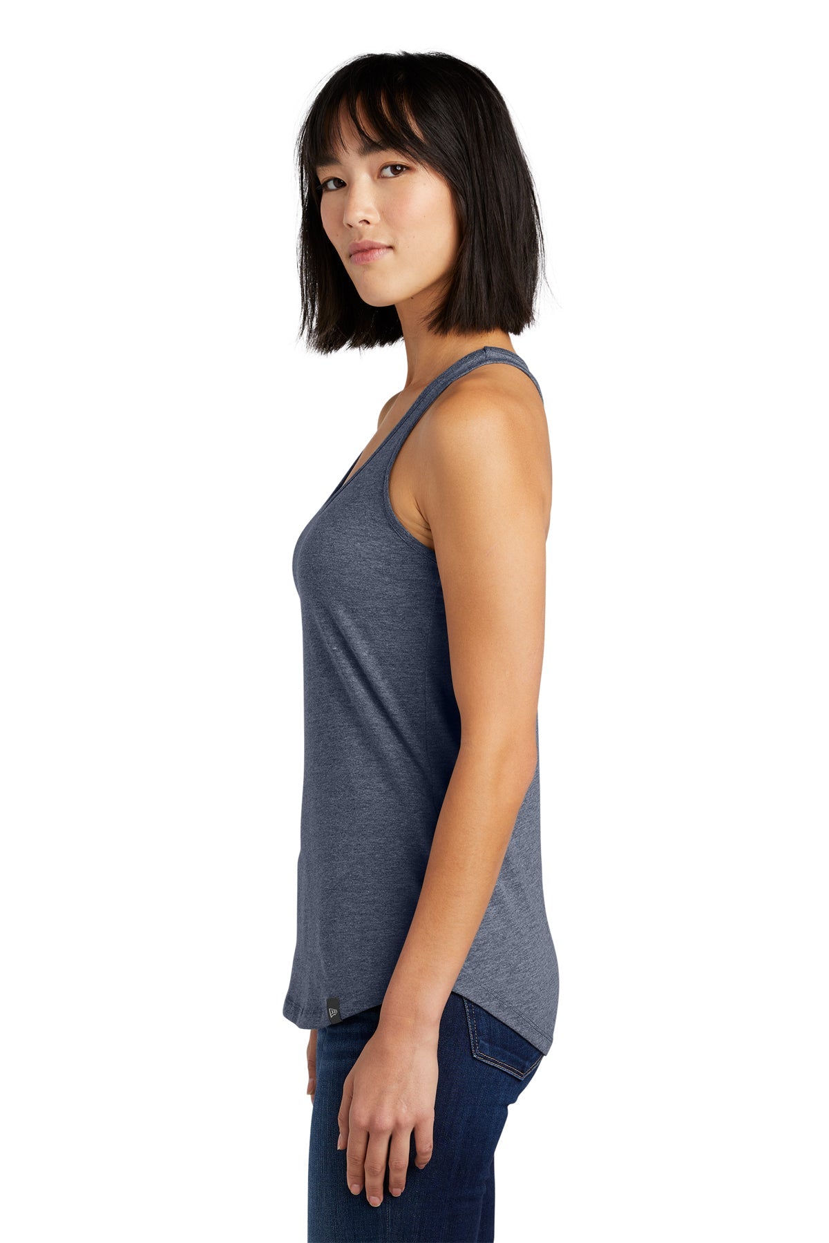 New Era Ladies Heritage Racerback Printed Tanks, True Navy Heather