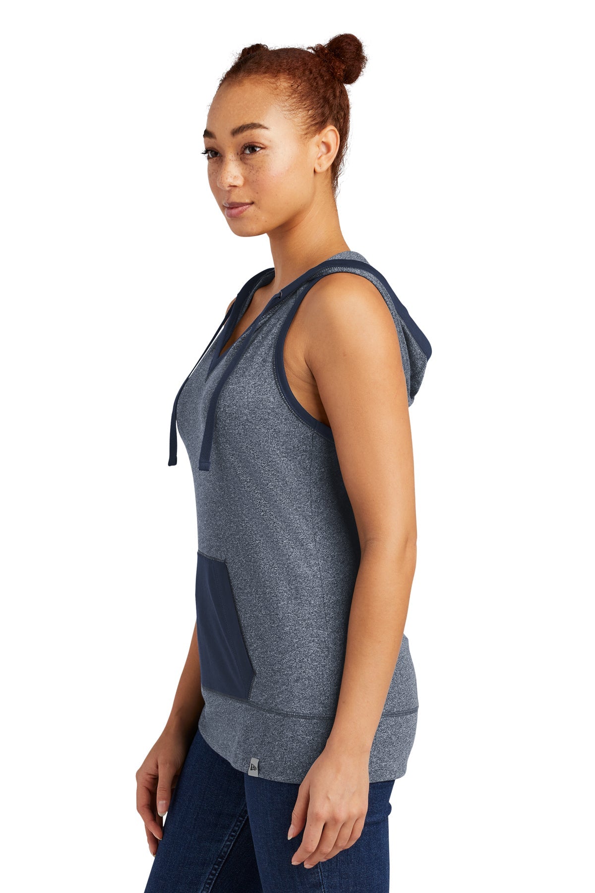 New Era Ladies Heritage Blend Customized Hoodies, Tank True Navy/ True Navy Twist