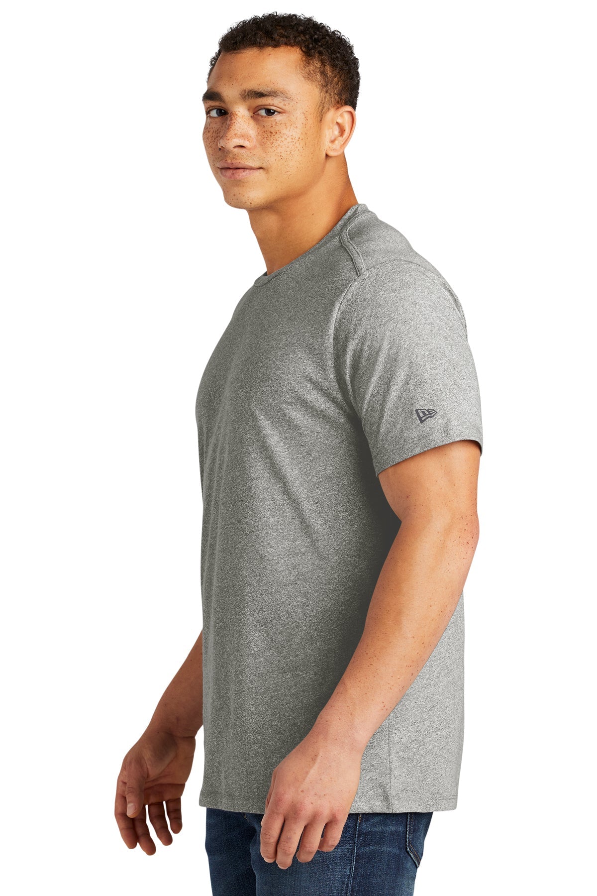 New Era Heritage Blend Custom Printed Tee's, Light Graphite Twist