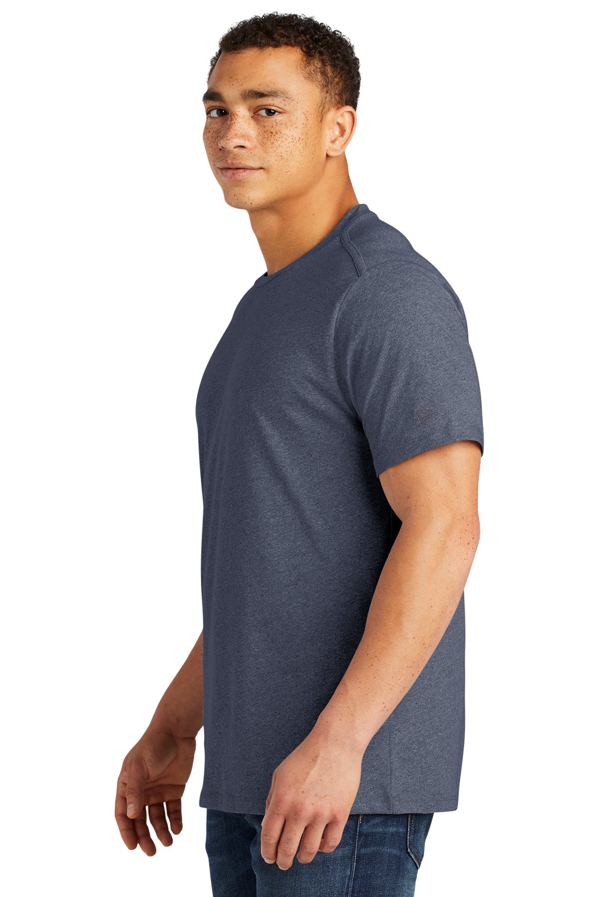 New Era Heritage Blend Custom Printed Tee's, True Navy Heather