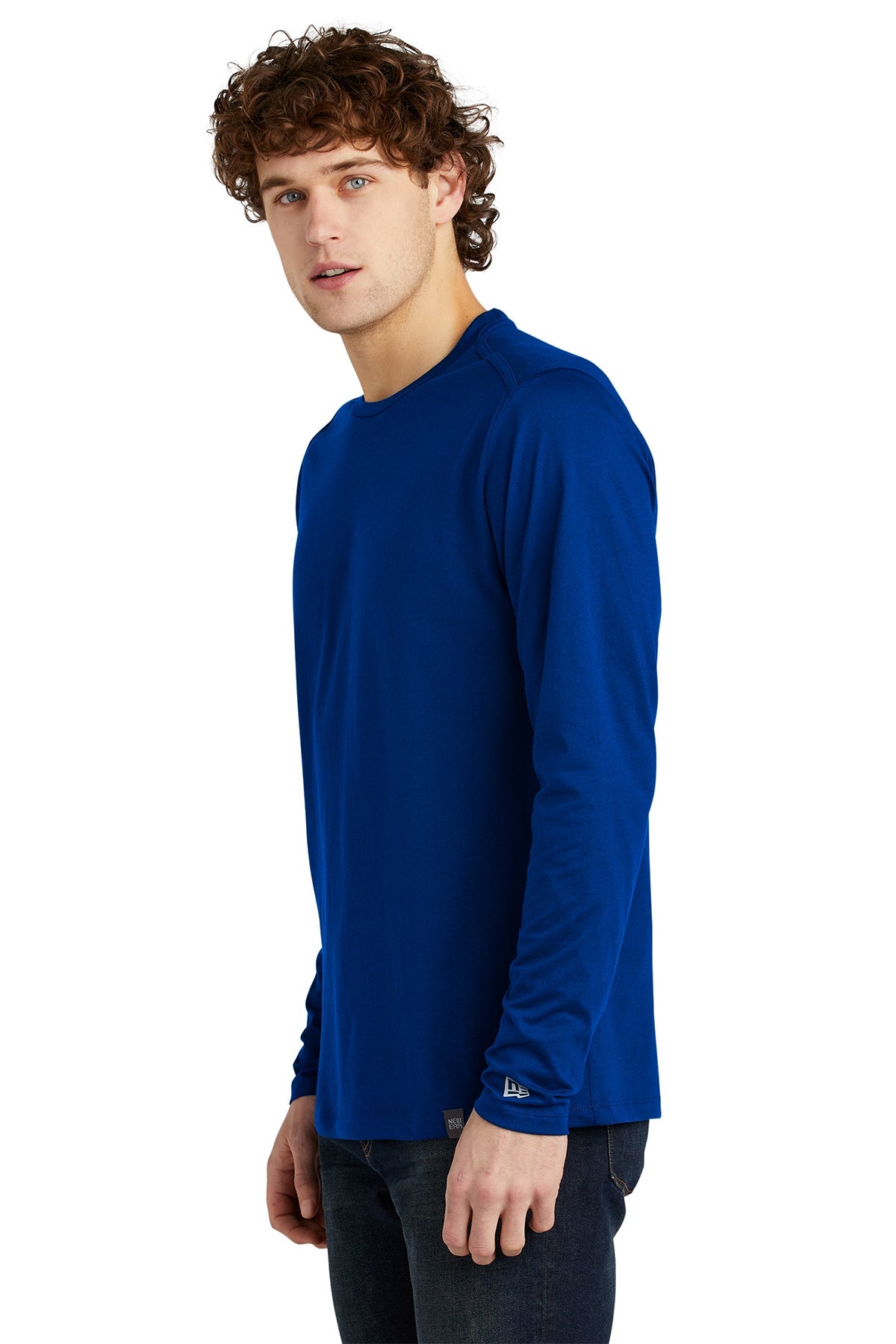 New Era Heritage Blend Long Sleeve Crew Custom Printed Tee's, Royal