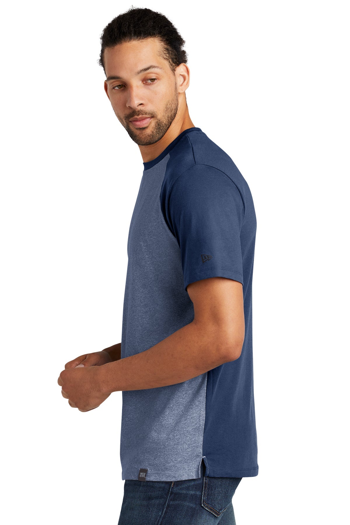 New Era Heritage Blend Varsity Custom Printed Tee's, Dark Royal/ Dark Royal Twist