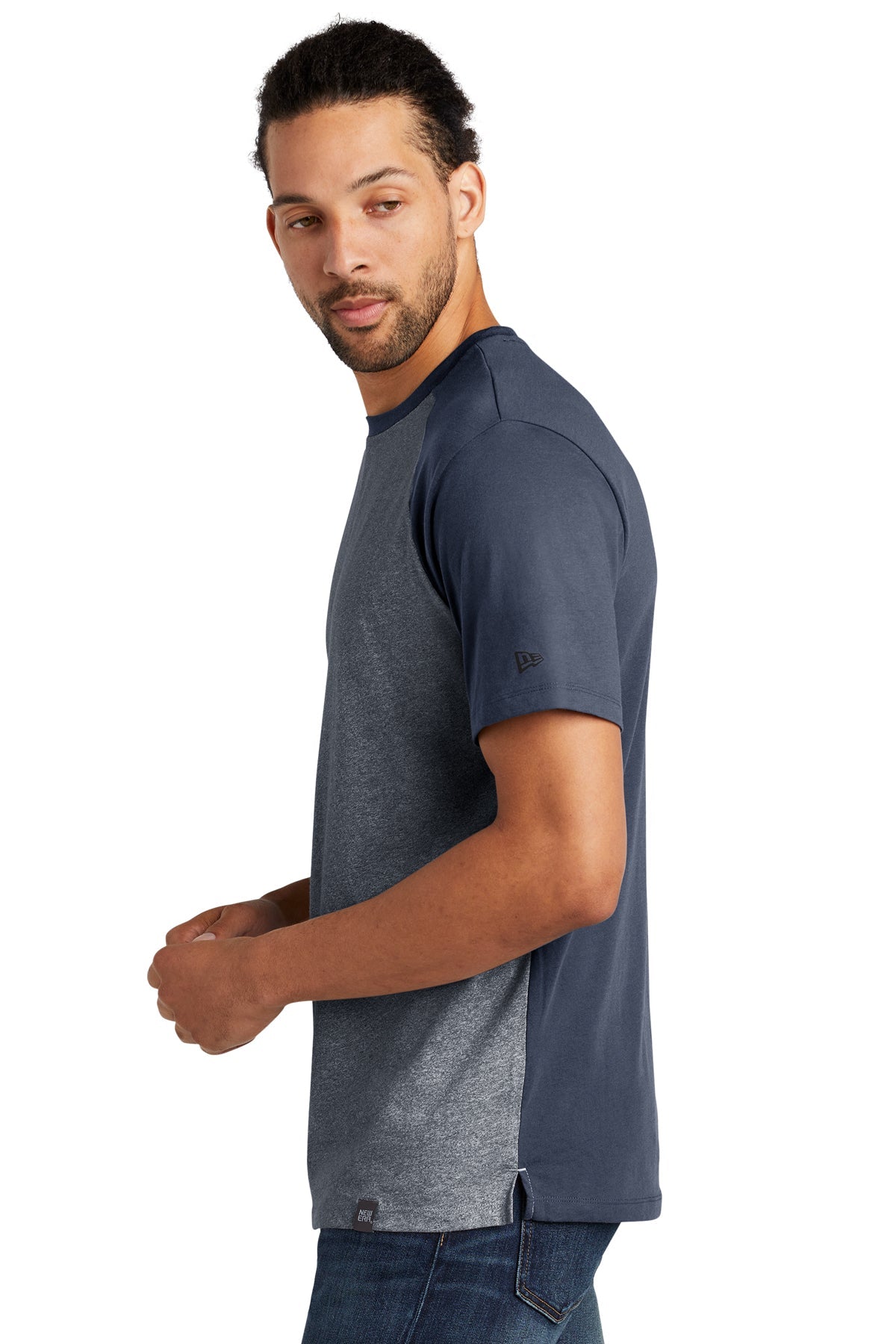 New Era Heritage Blend Varsity Custom Printed Tee's, True Navy/ True Navy Twist