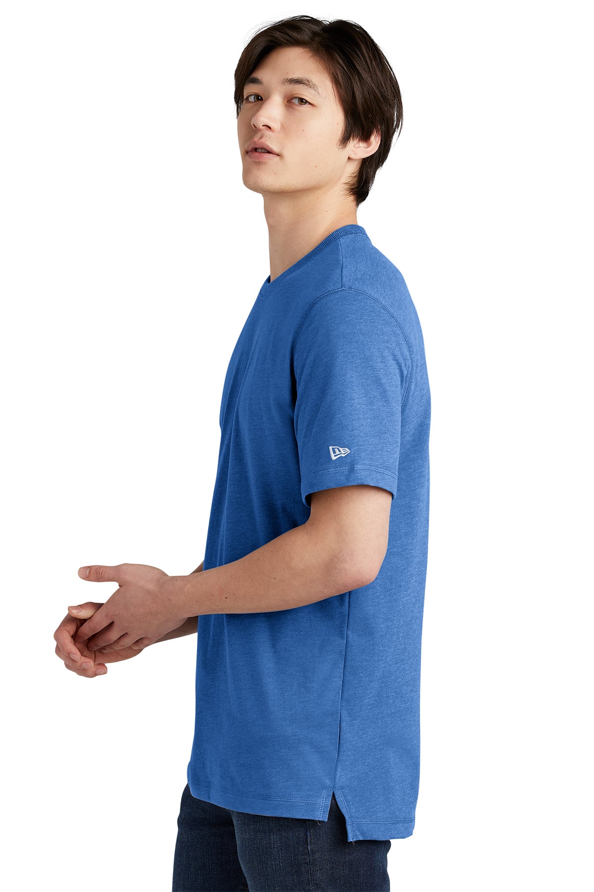New Era Sueded Cotton Custom Printed Tee's, Royal Heather