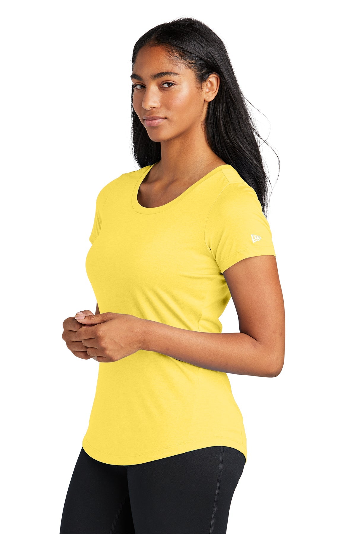 New Era Ladies Performance Scoop Neck Printed Tee's, Goldenrod