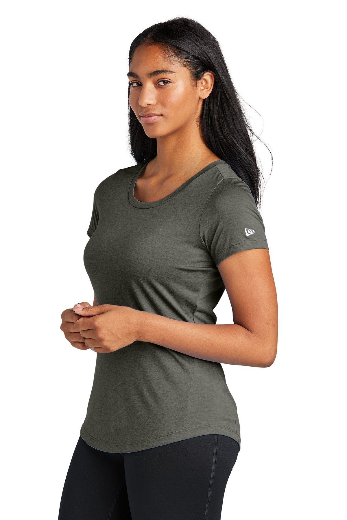 New Era Ladies Performance Scoop Neck Printed Tee's, Graphite