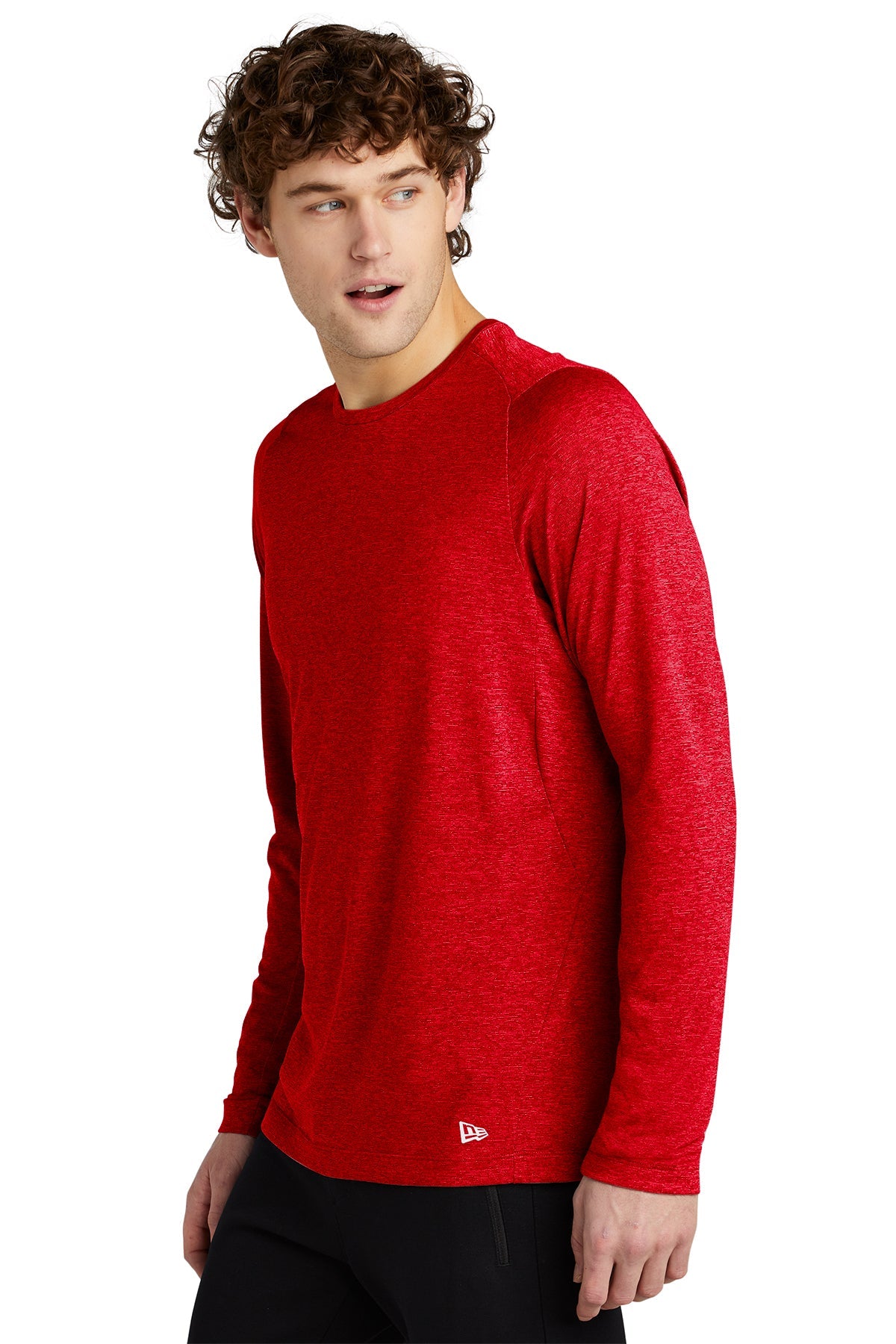 New Era Performance Long Sleeve Printed Tee's, Scarlet