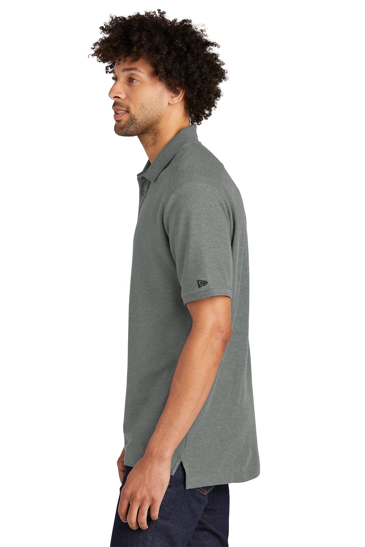 New Era Venue Home Plate Custom Polos, Graphite Heather