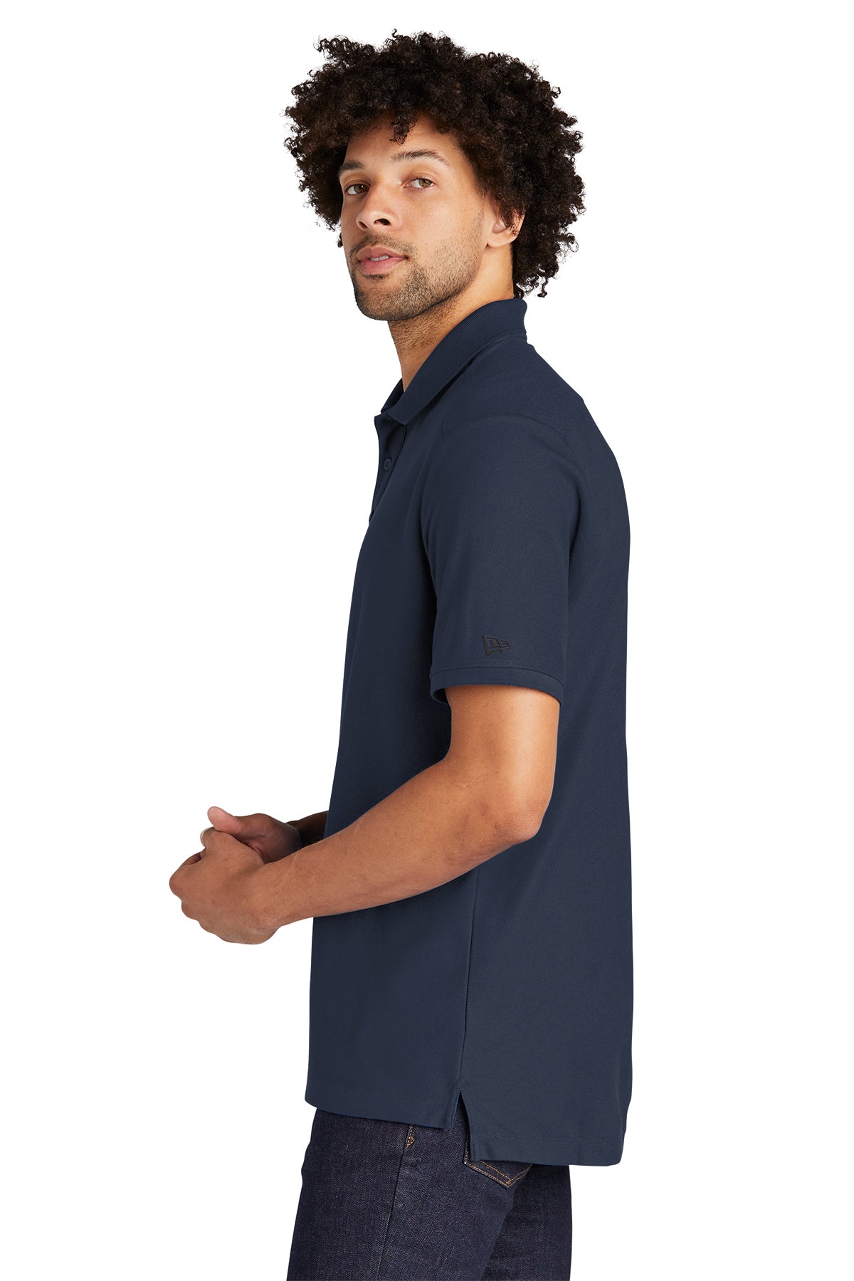 New Era Venue Home Plate Custom Polos, True Navy