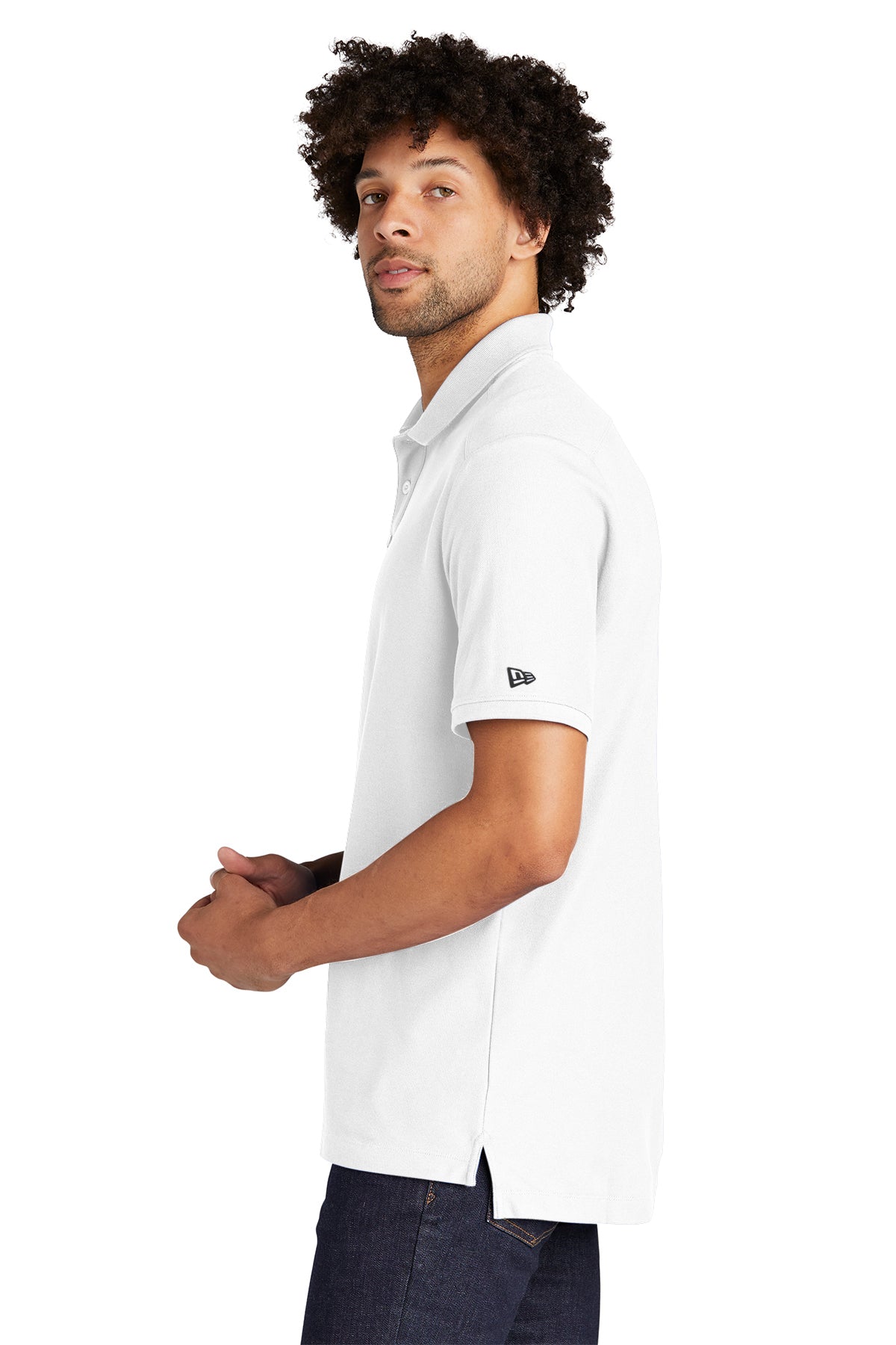 New Era Venue Home Plate Custom Polos, White