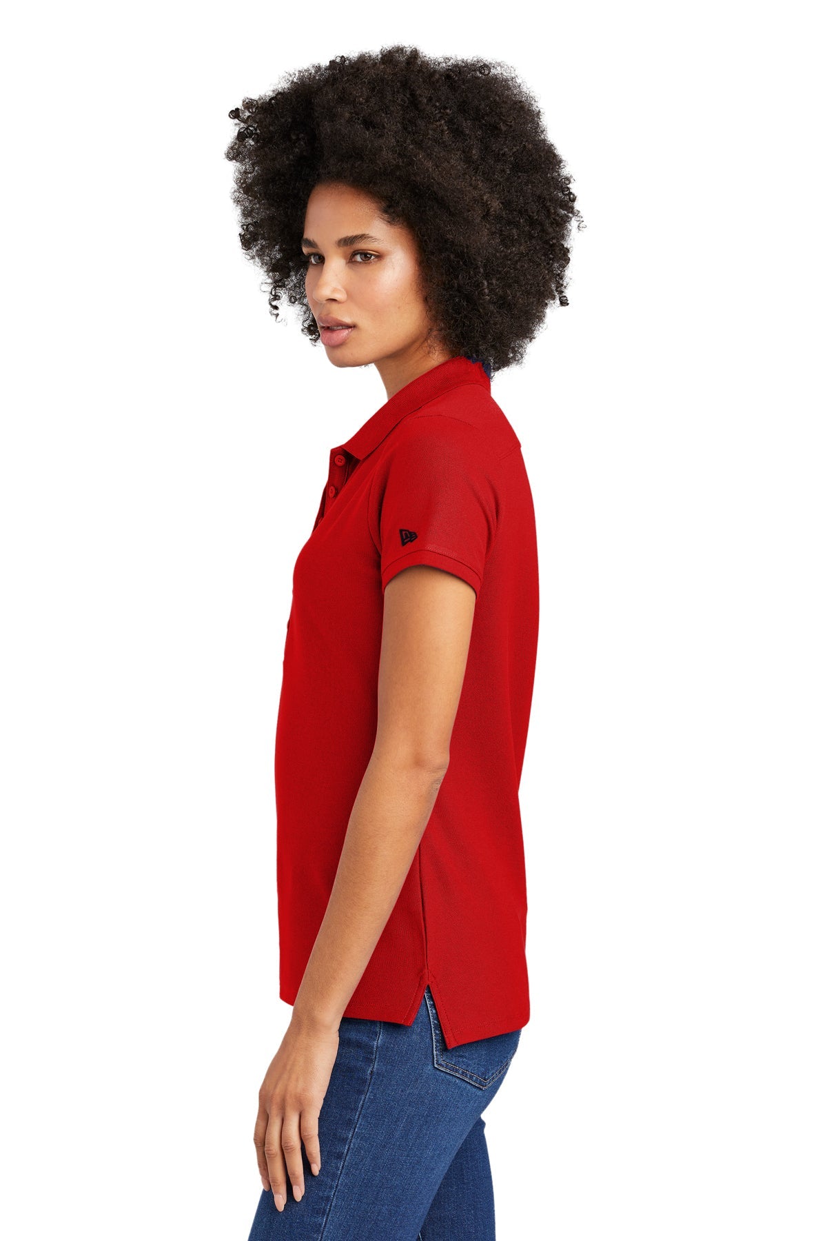 New Era Ladies Venue Home Plate Custom Polos, Scarlet