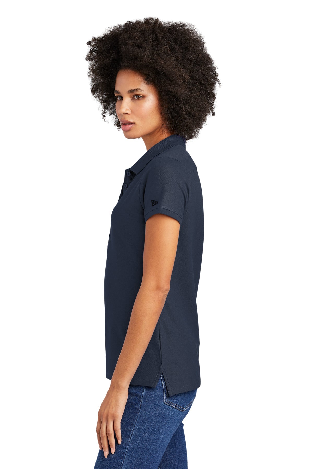 New Era Ladies Venue Home Plate Custom Polos, True Navy