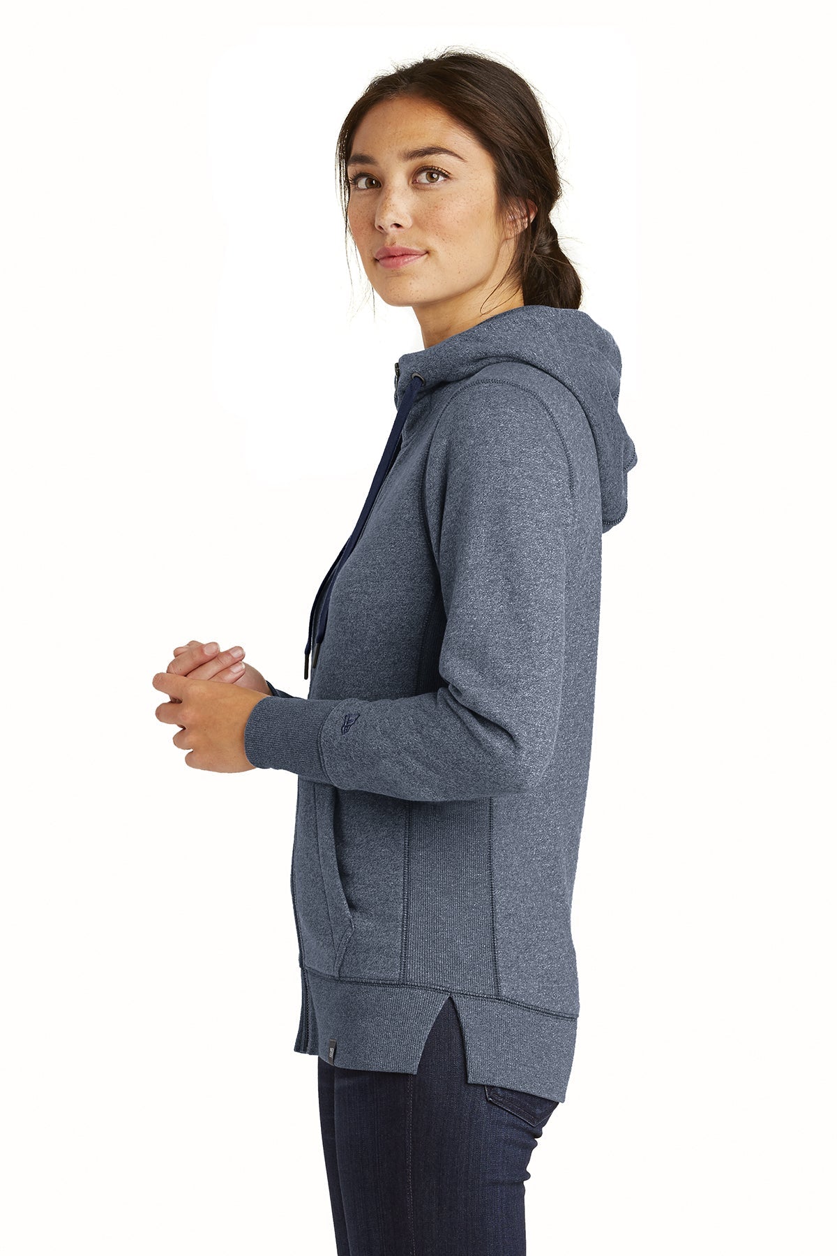 New Era Ladies French Terry Custom Zip Hoodies, True Navy Twist [Real8 Group]