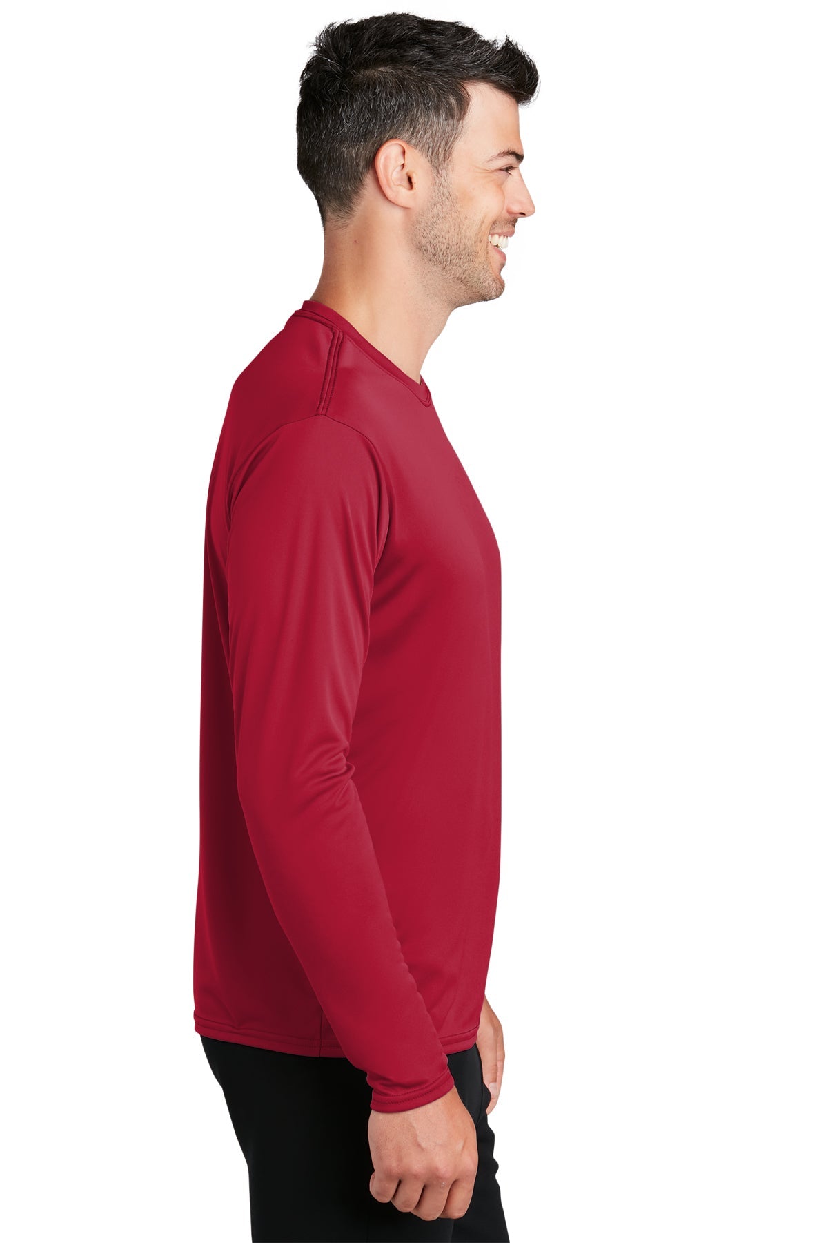 Port & Company Long Sleeve Performance Customized Tee's, Red