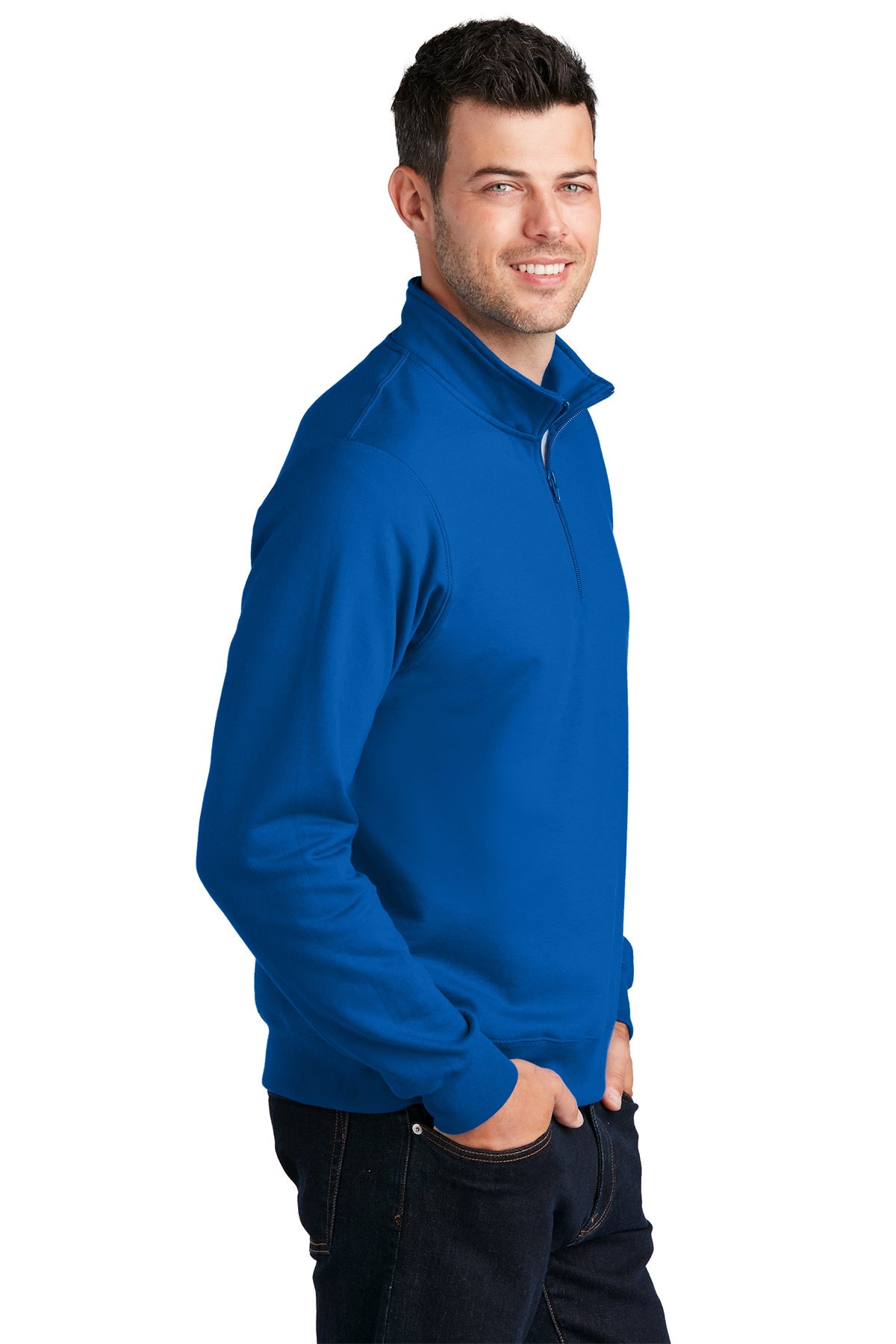 Port & Company Fan Favorite Fleece Customized Quarter Zips, True Royal