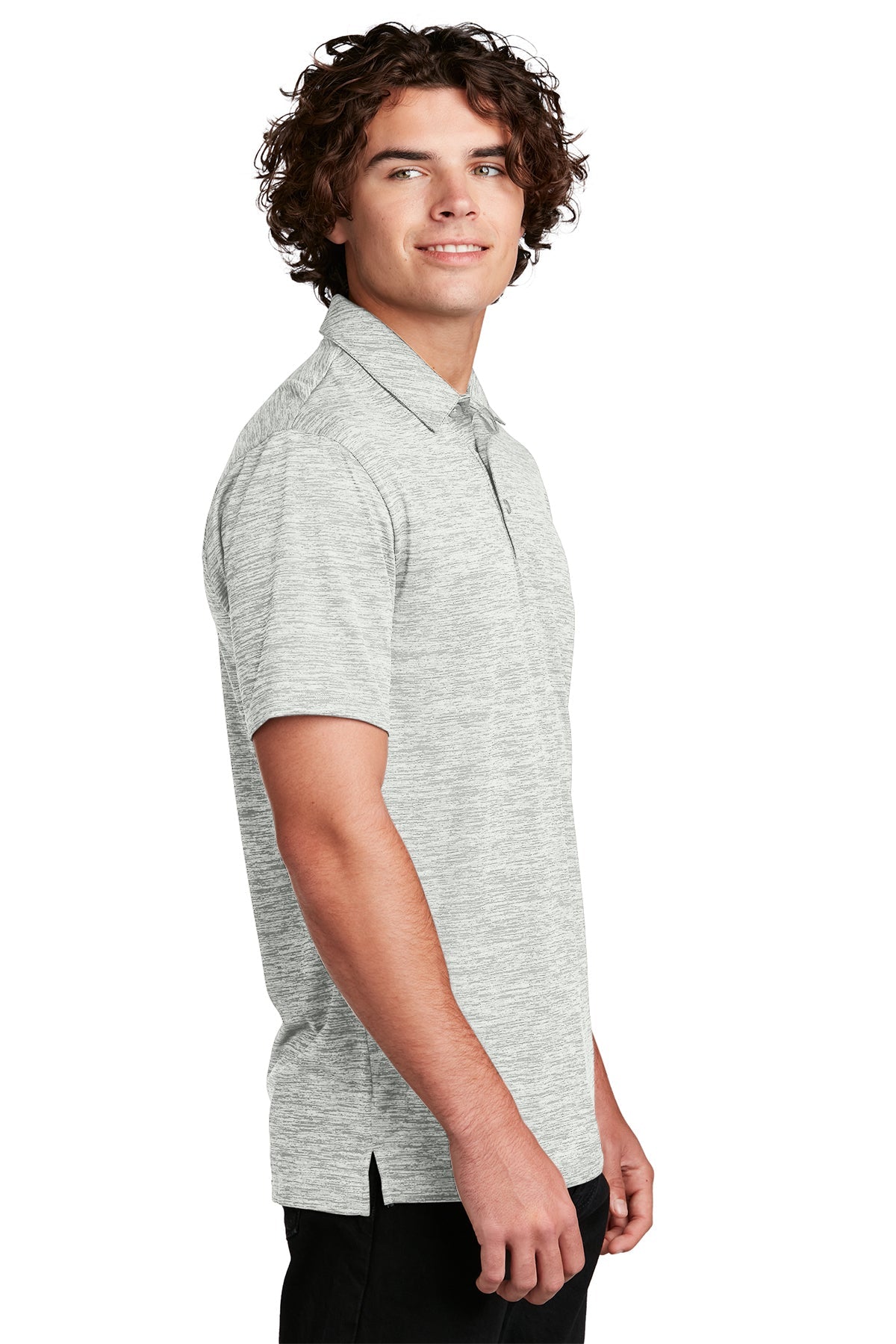 Sport-Tek PosiCharge Custom Electric Heather Polos, Silver Electric