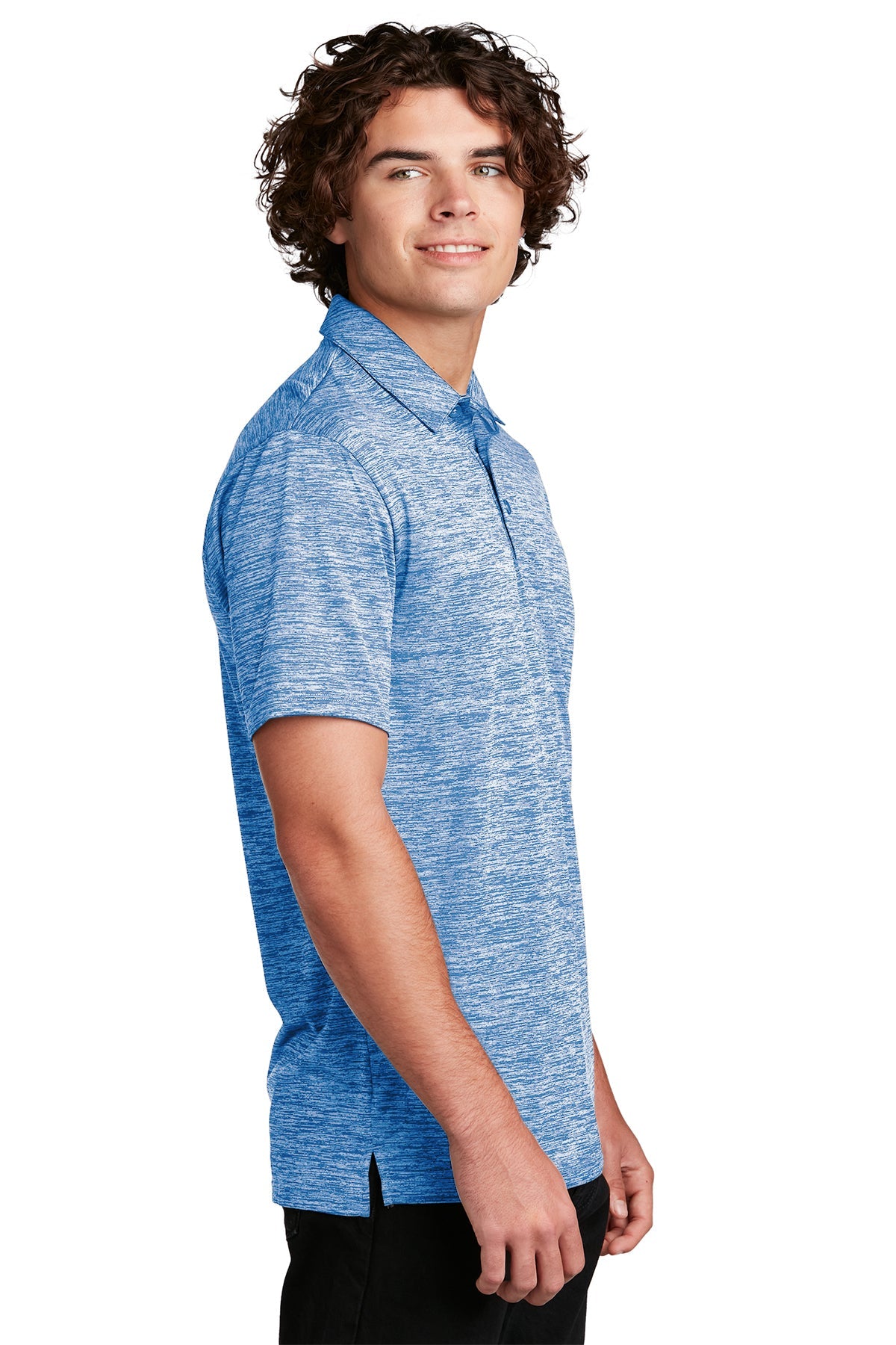 Sport-Tek PosiCharge Custom Electric Heather Polos, True Royal Electric
