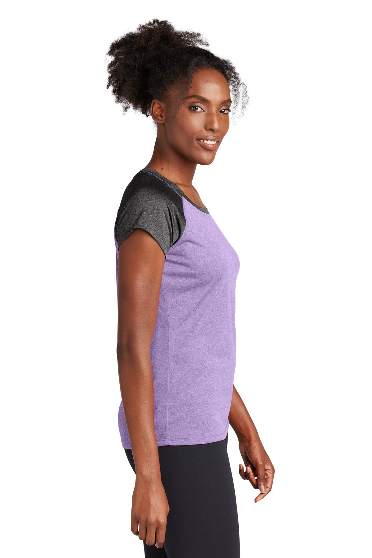 Sport-Tek Ladies Heather-On-Heather Contender Scoop Neck Tee