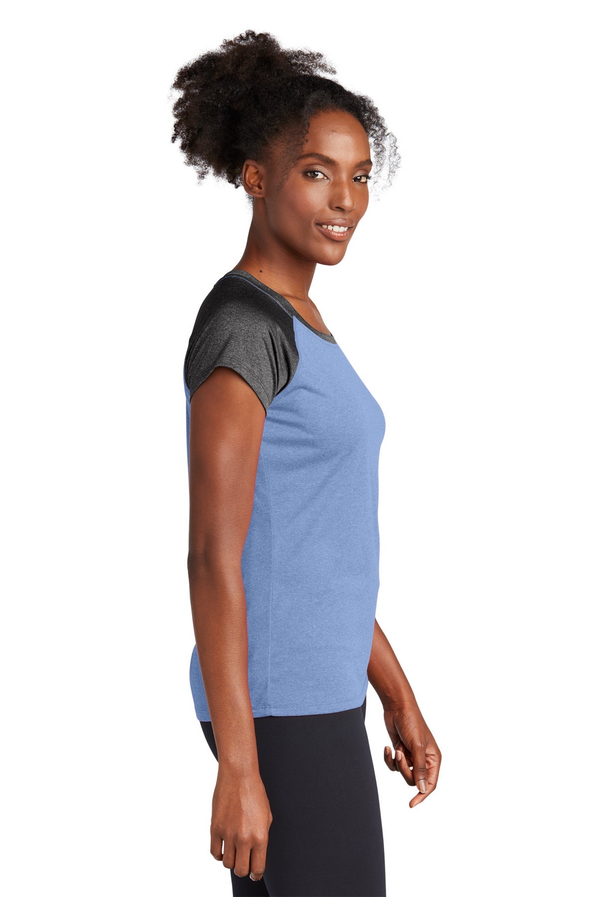 Sport-Tek Ladies Heather-On-Heather Contender Scoop Neck Tee