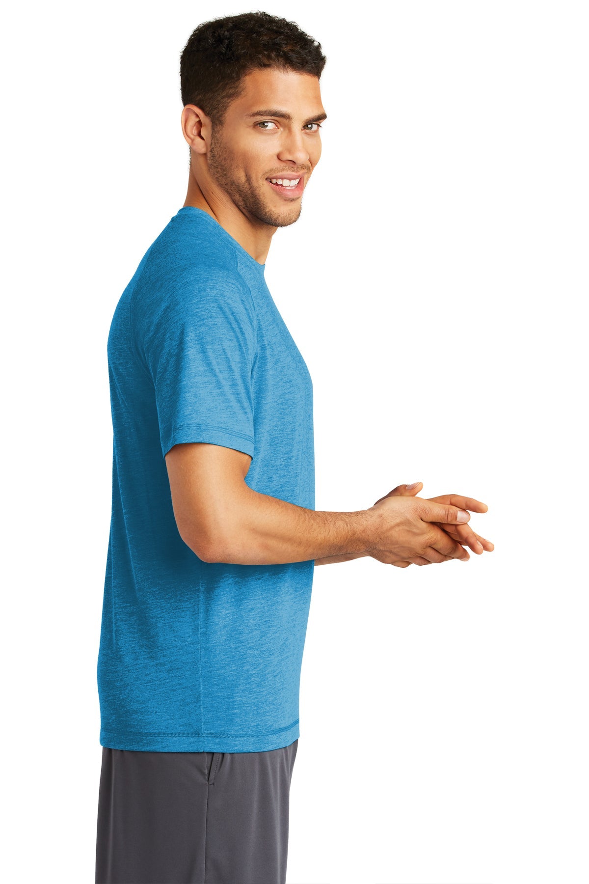 Sport-Tek PosiCharge Tri Blend Customized Wicking Raglan Tee's, Pond Blue Heather