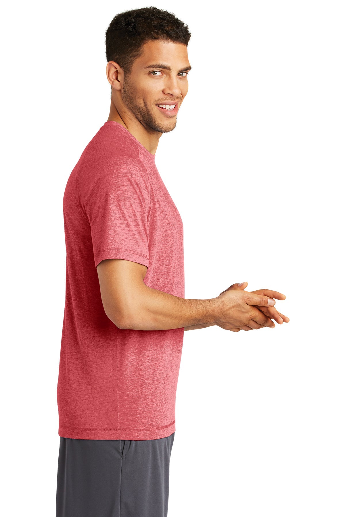 Sport-Tek PosiCharge Tri Blend Branded Wicking Raglan Tee's, True Red Heather